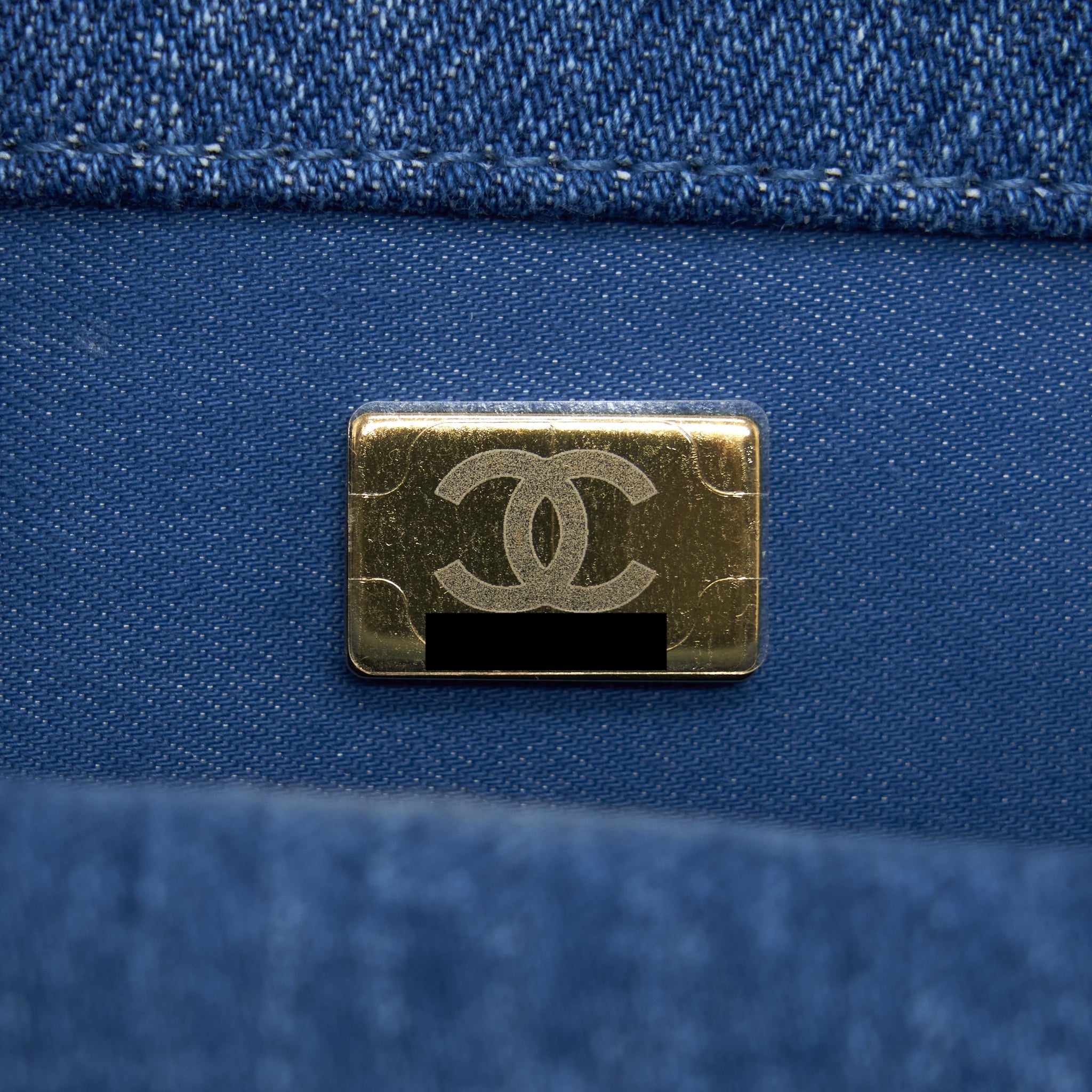 Chanel 22P Multicolor Denim Logo Flap Bag 28cm Blue