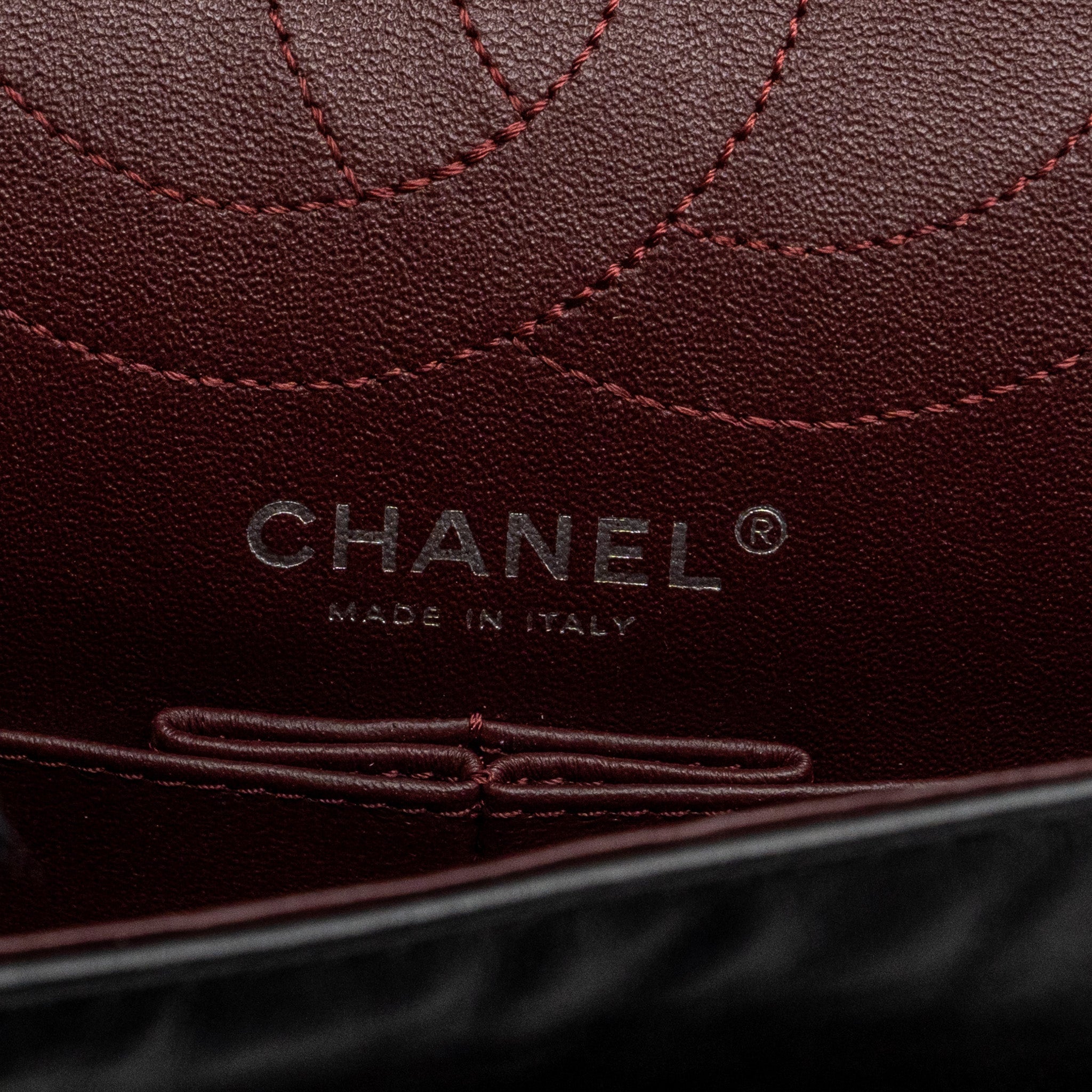 Chanel small 2.55 reissue flap bag aged calfskin black ruthenium