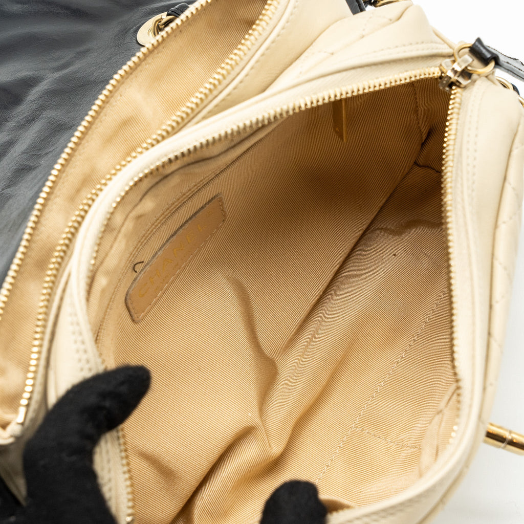 Chanel Medium In The Mix Flap Bag Leather Black/Beige/Cream