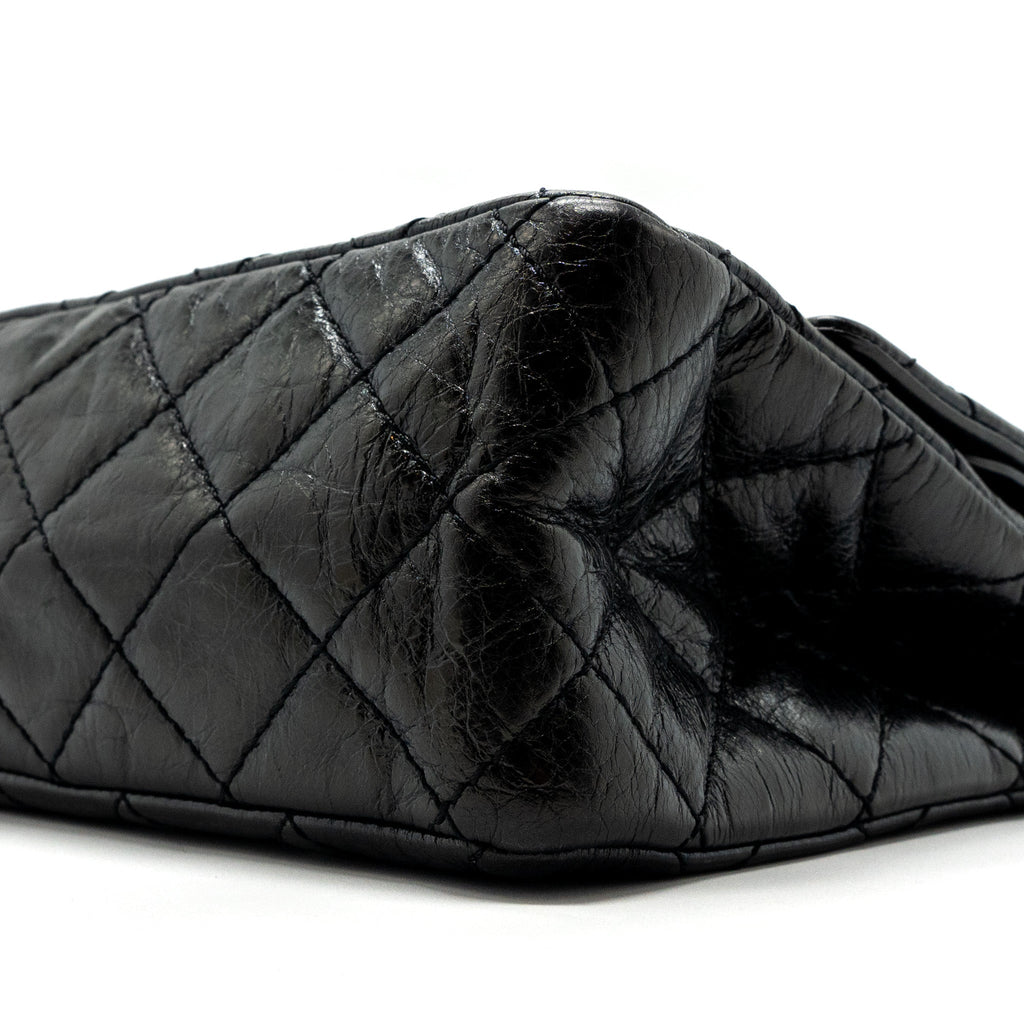 Chanel 2.55 226 Reissue Double Flap Bag Grained Calfskin Black