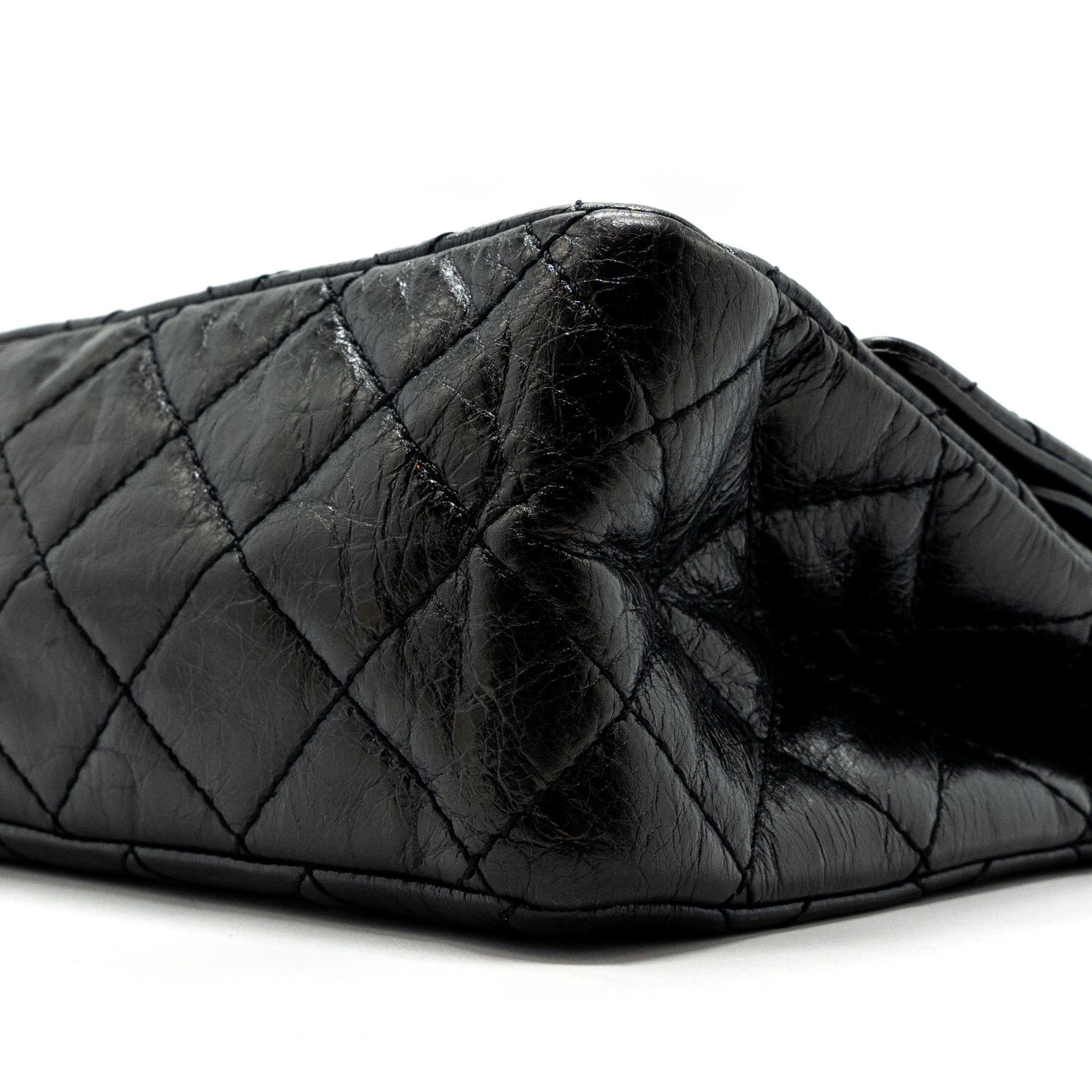 Chanel 2.55 226 Reissue Double Flap Bag Grained Calfskin Black