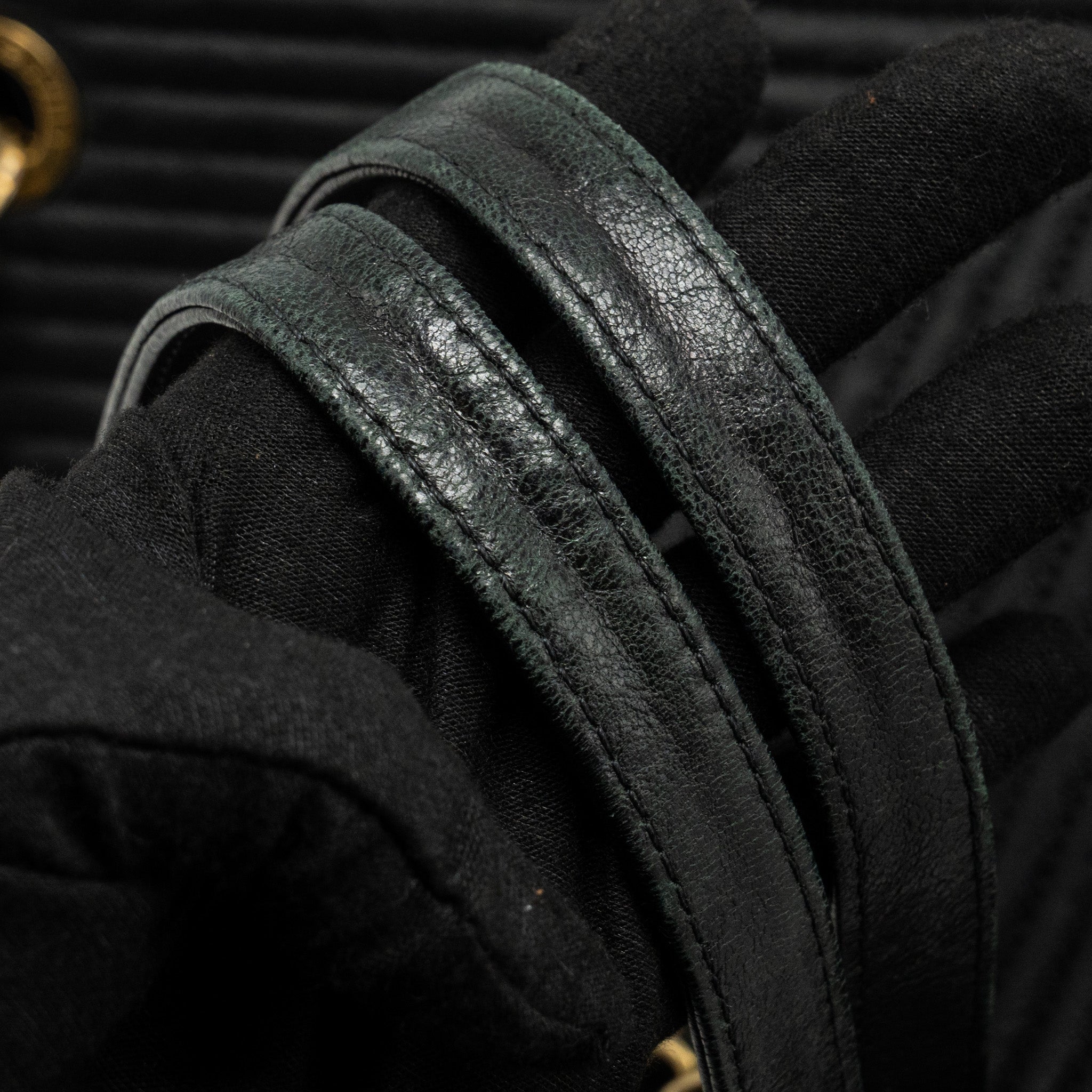 Chanel Chevron Shopping tote bag goatskin black