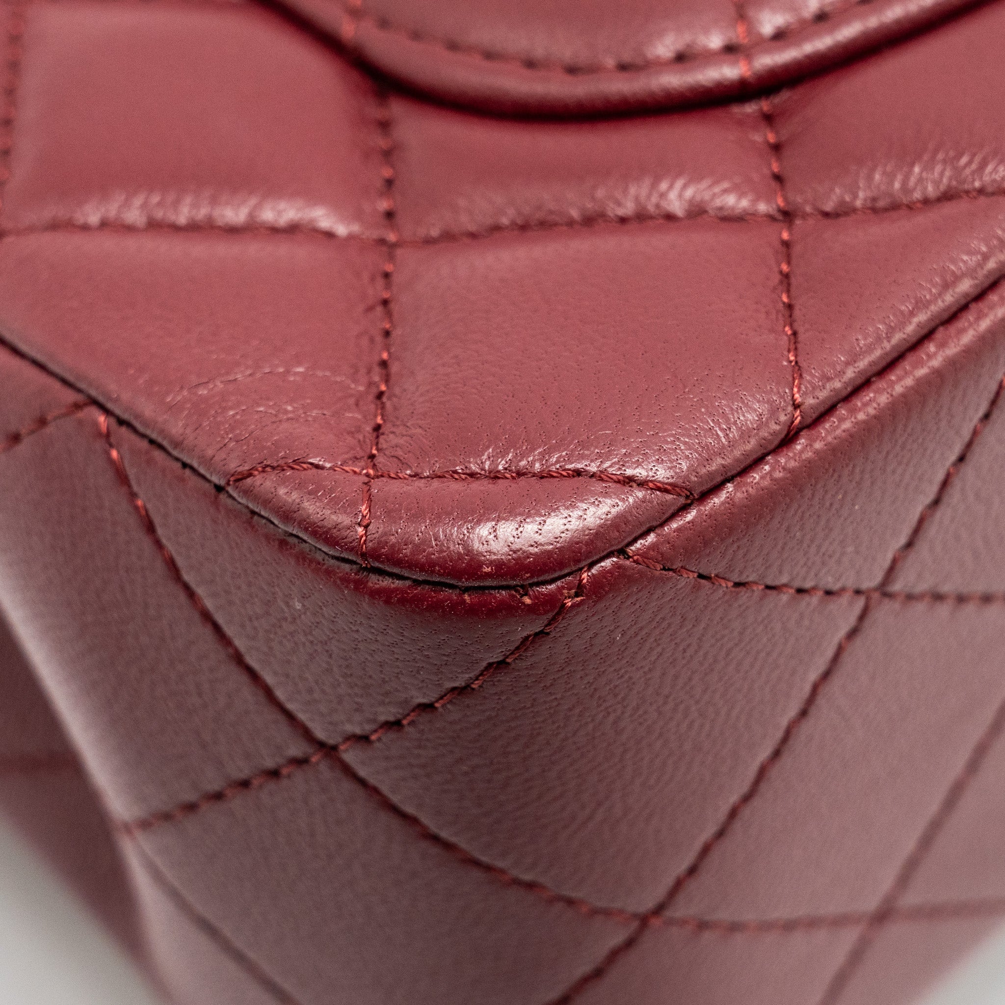 Chanel Top Handle Mini Rectangular Flap Bag Lambskin Burgundy L (Microchip)