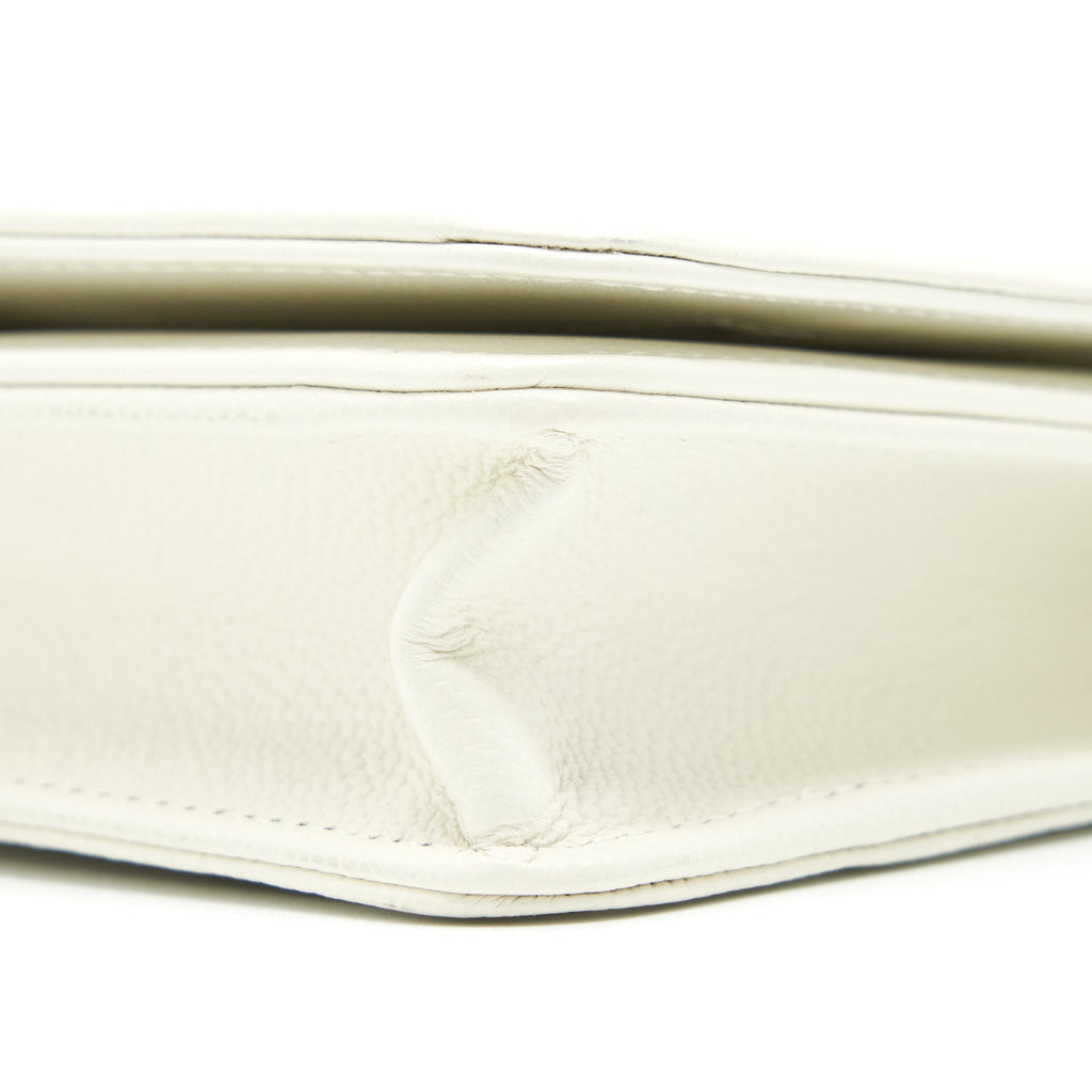 Chanel Boy Wallet On Chain Caviar White L