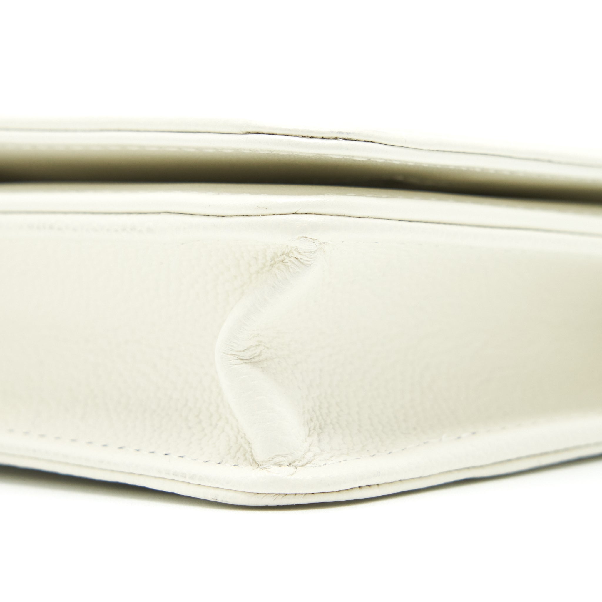 Chanel Boy Wallet On Chain Caviar White L