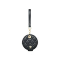 CHANEL QUILTED LUGGAGE TAG LAMBSKIN BLACK L