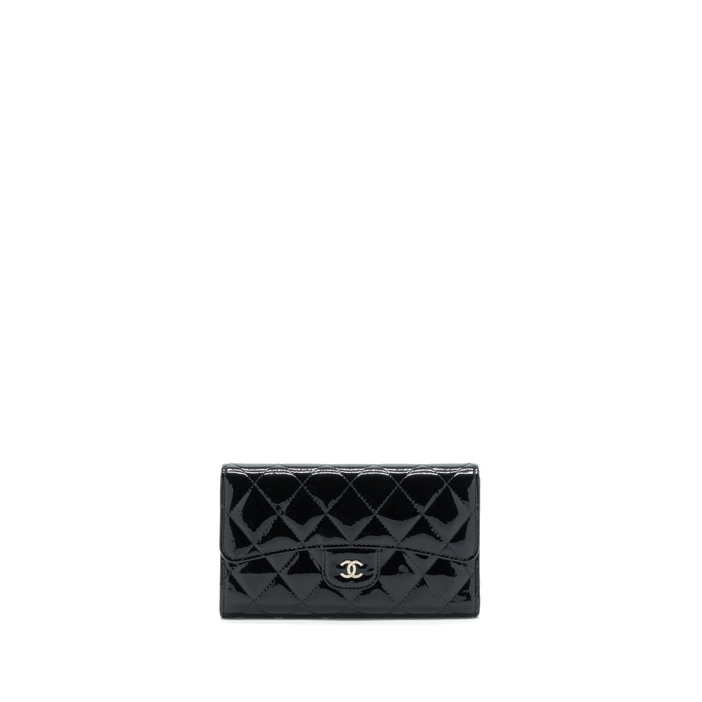 Chanel Classic Flap Long Wallet Patent Black