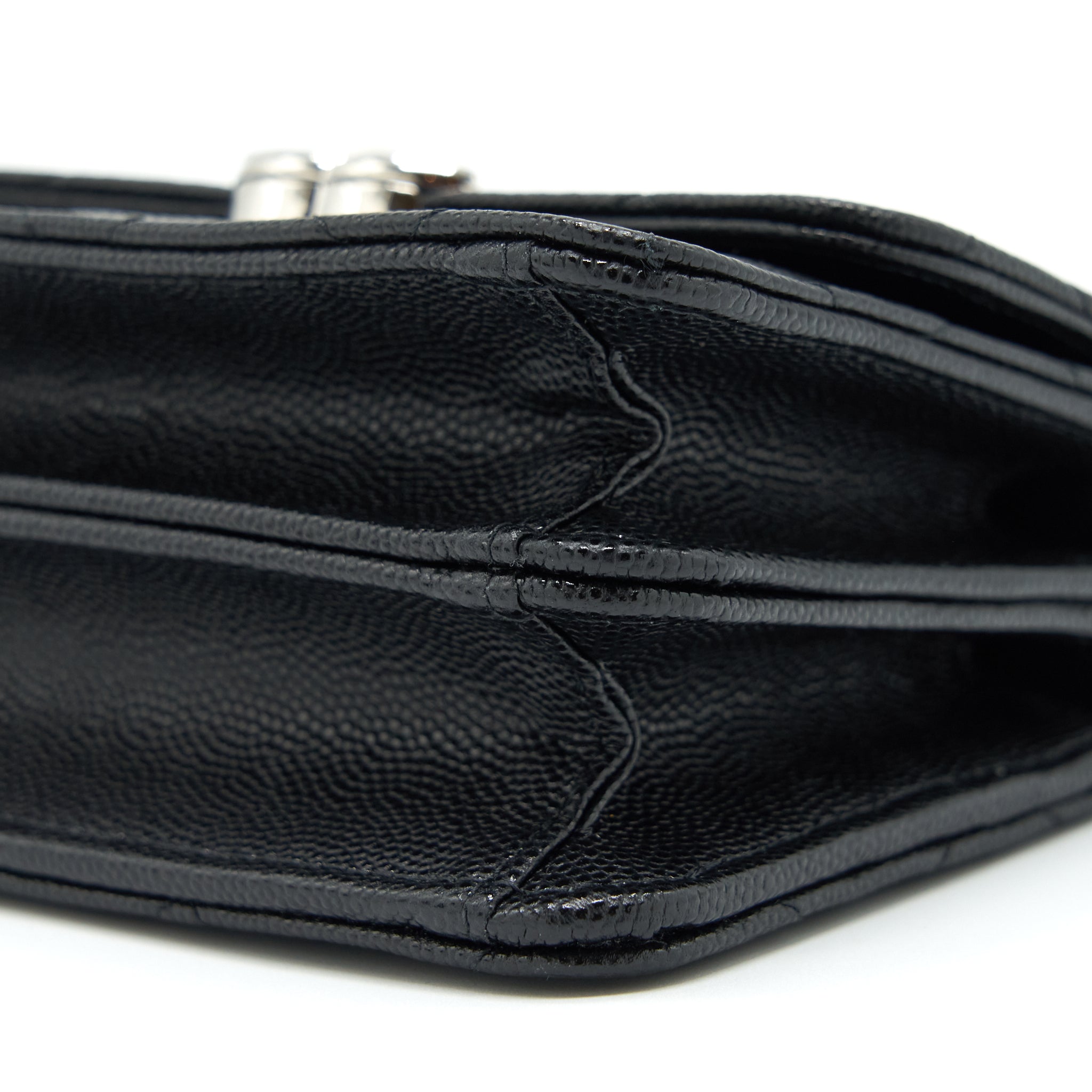 Chanel 22S Giant Chain Top Handle Mini Flap Bag Caviar Black