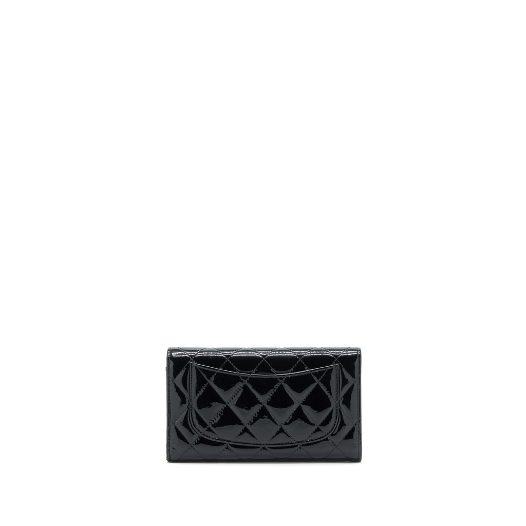 Chanel Classic Flap Long Wallet Patent Black
