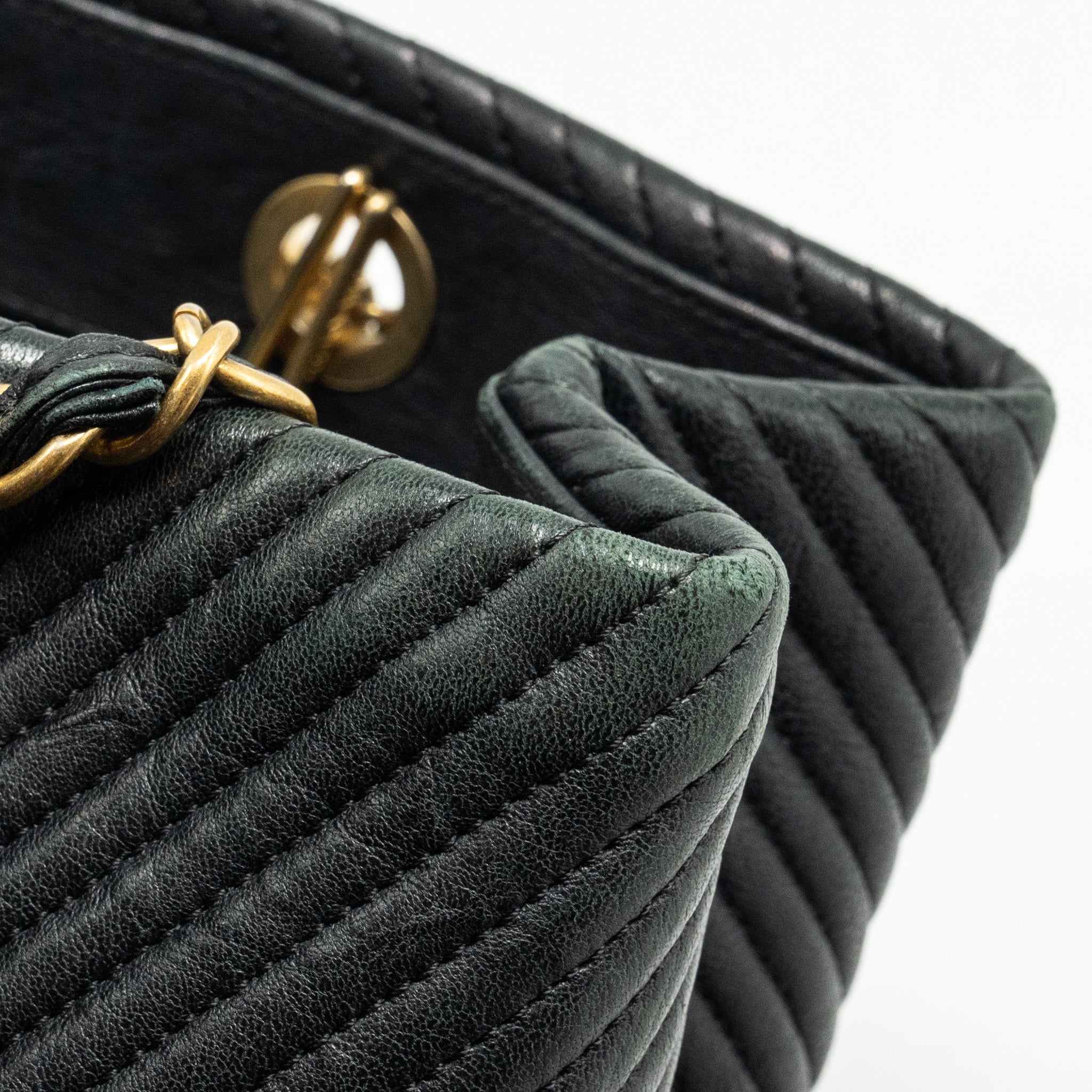 Chanel Chevron Shopping tote bag goatskin black