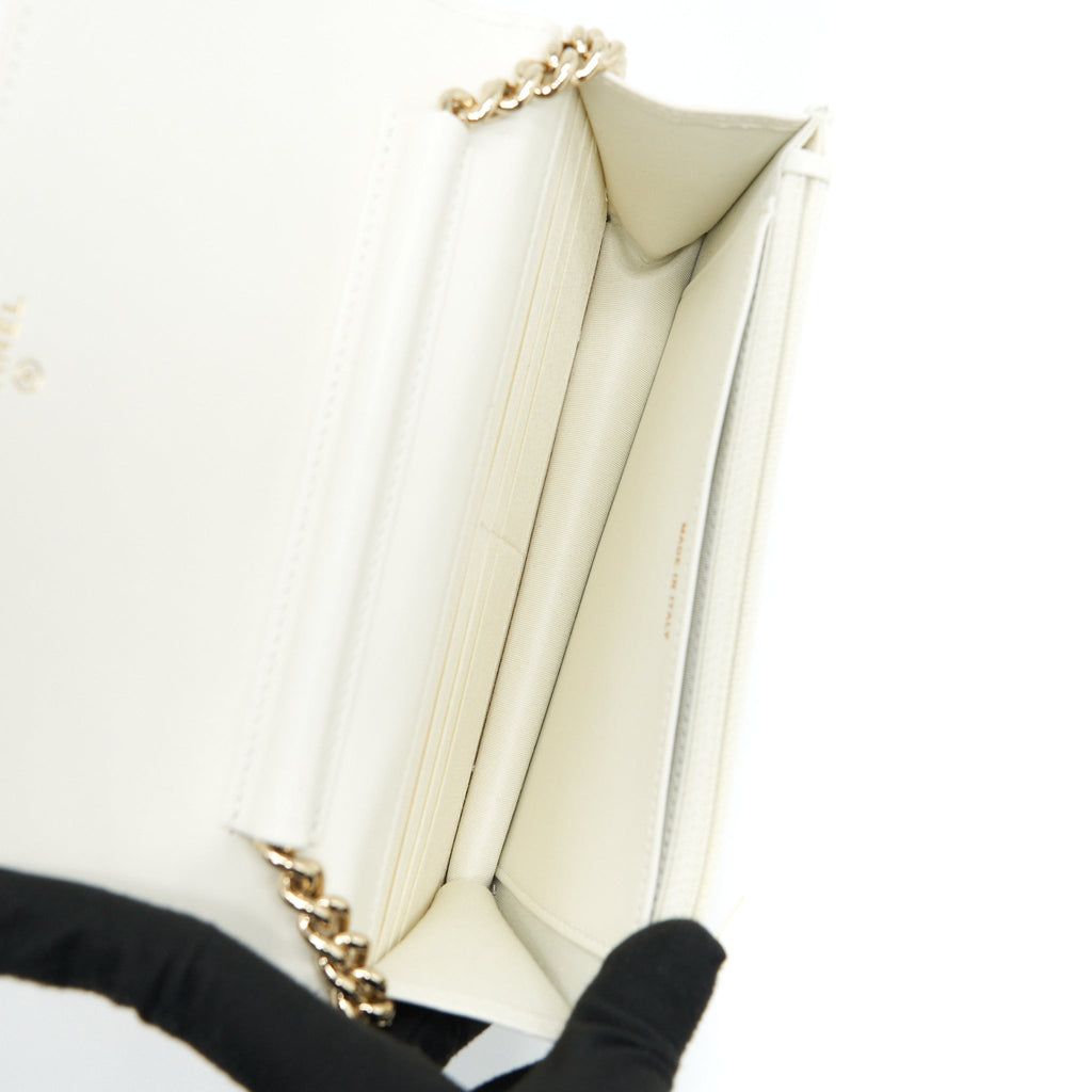 Chanel Boy Wallet On Chain Caviar White L