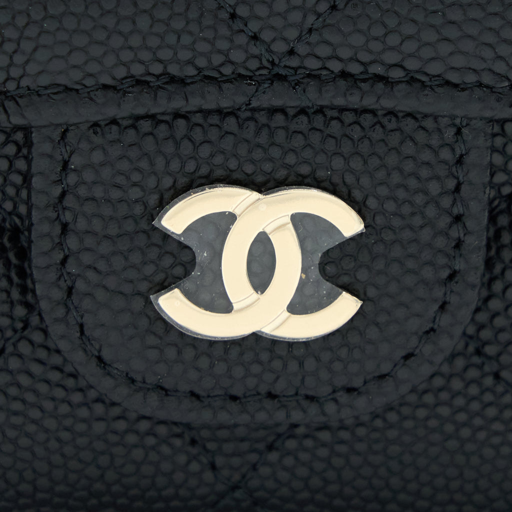 Chanel Small Compact Wallet Caviar Black L
