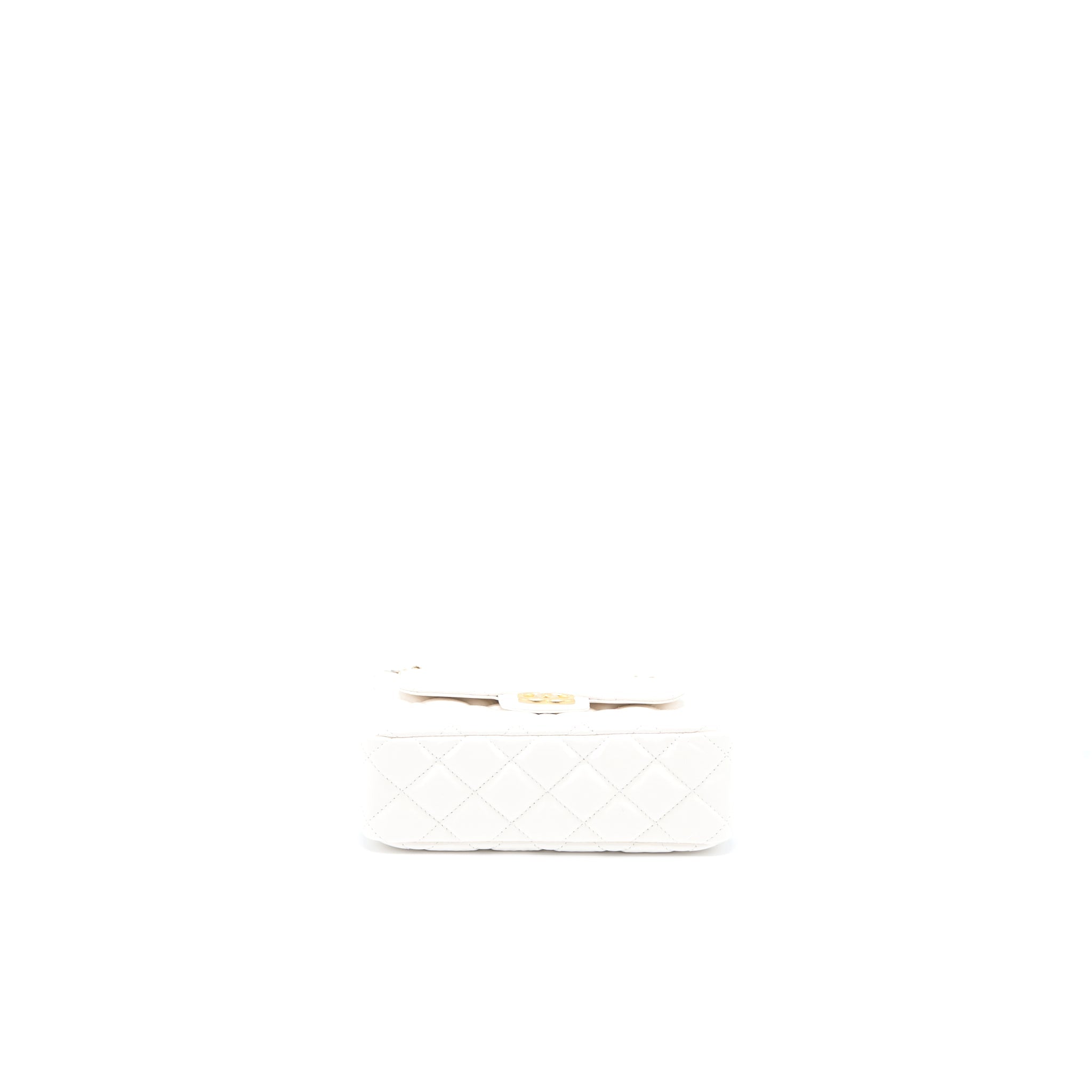 Chanel 23C Small Hobo Bag Shiny Calfskin White Brushed  (Microchip)