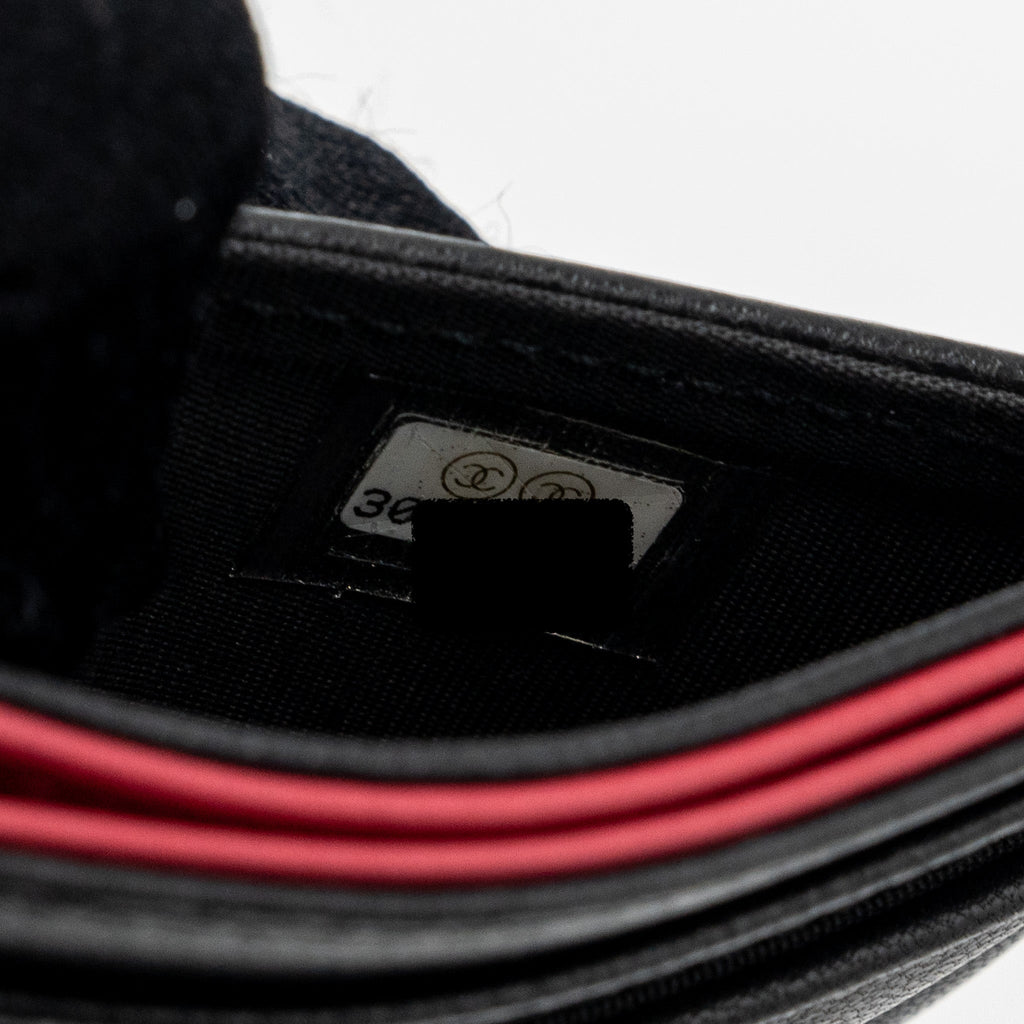 Chanel 19 Cardholder Lambskin Black