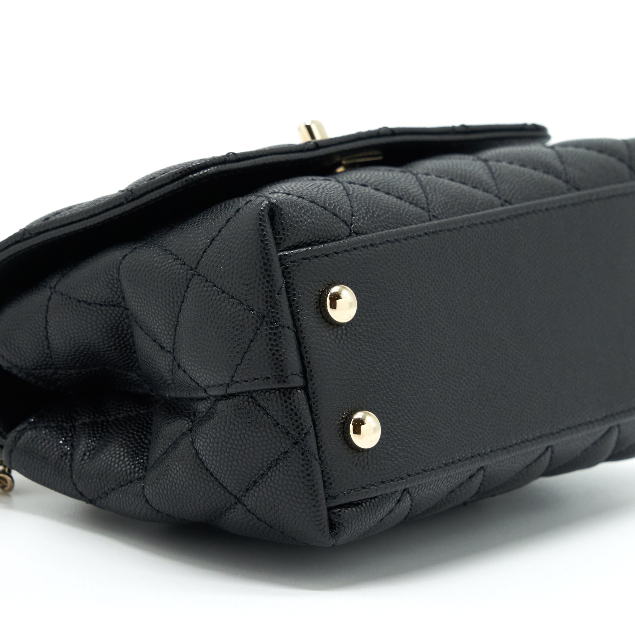 Chanel Mini Coco Handle Caviar Black L