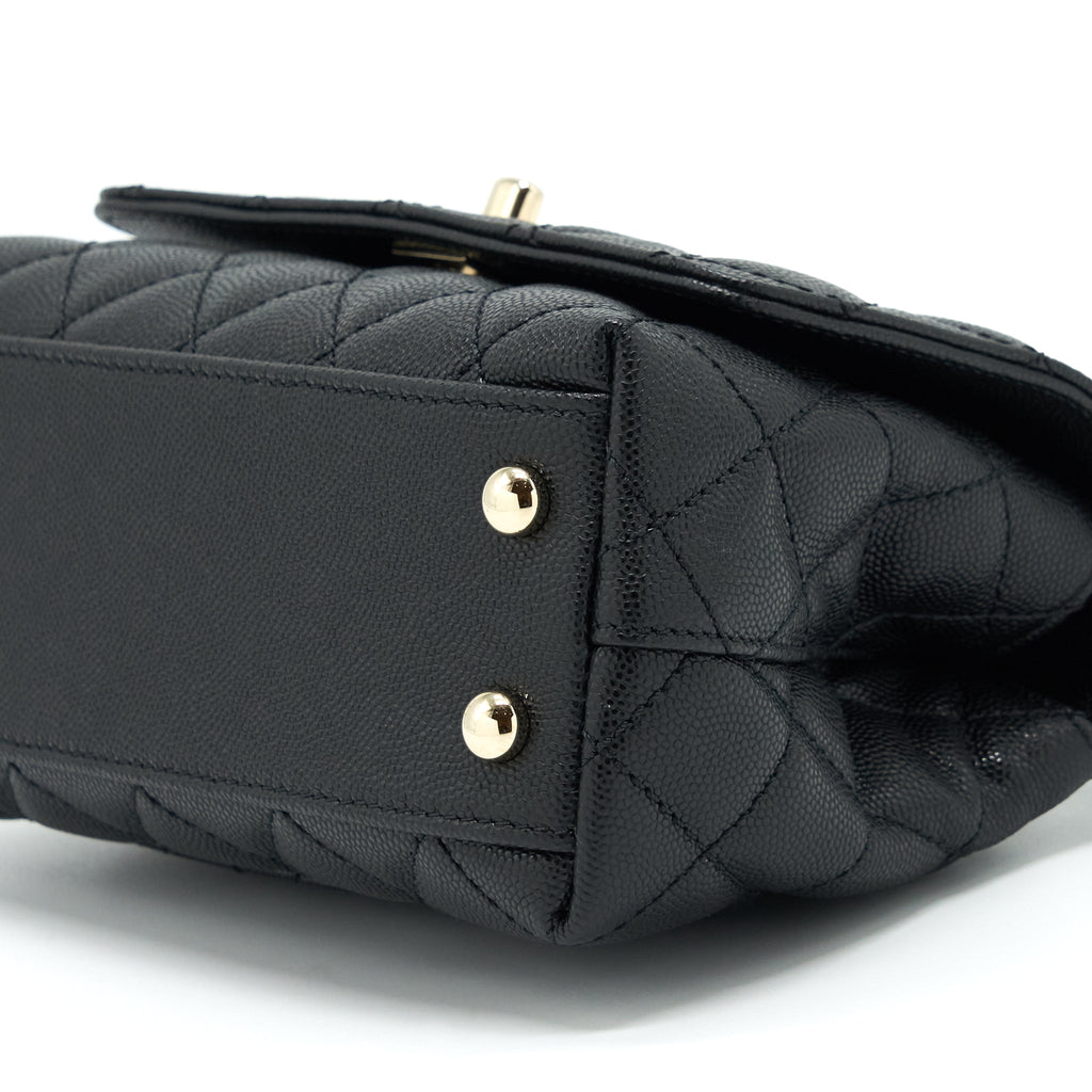 Chanel Mini Coco Handle Caviar Black L