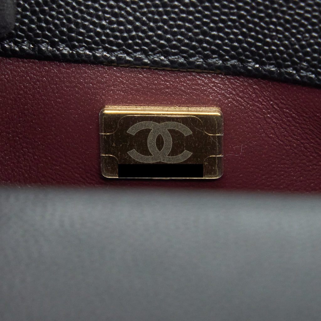Chanel Mini Coco Handle Caviar Black L