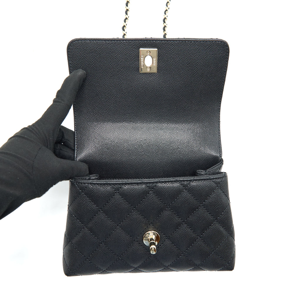 Chanel Mini Coco Handle Caviar Black L