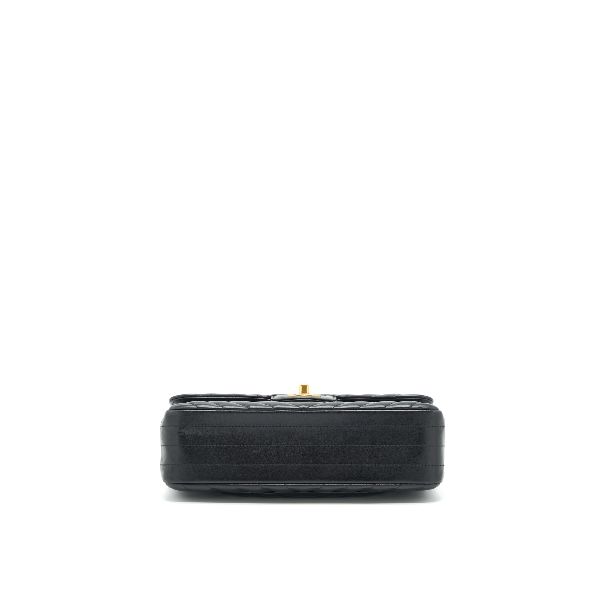 Chanel Small Classic Double Flap Bag Chevron Lambskin Black