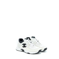 Chanel Size 37 CC Logo Sneaker Calfskin/Suede Black/White