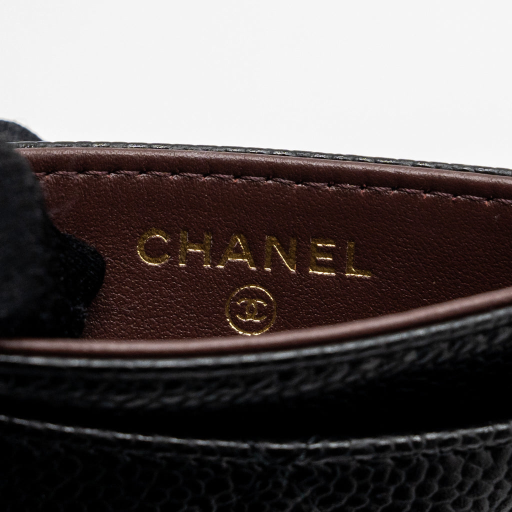 Chanel Classic card holder caviar black  (Microchip)