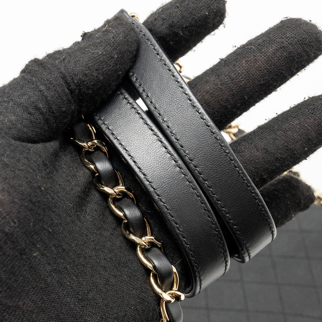 Chanel Paris-Cuba Thread Around Flap Bag With Chain Caviar Black L