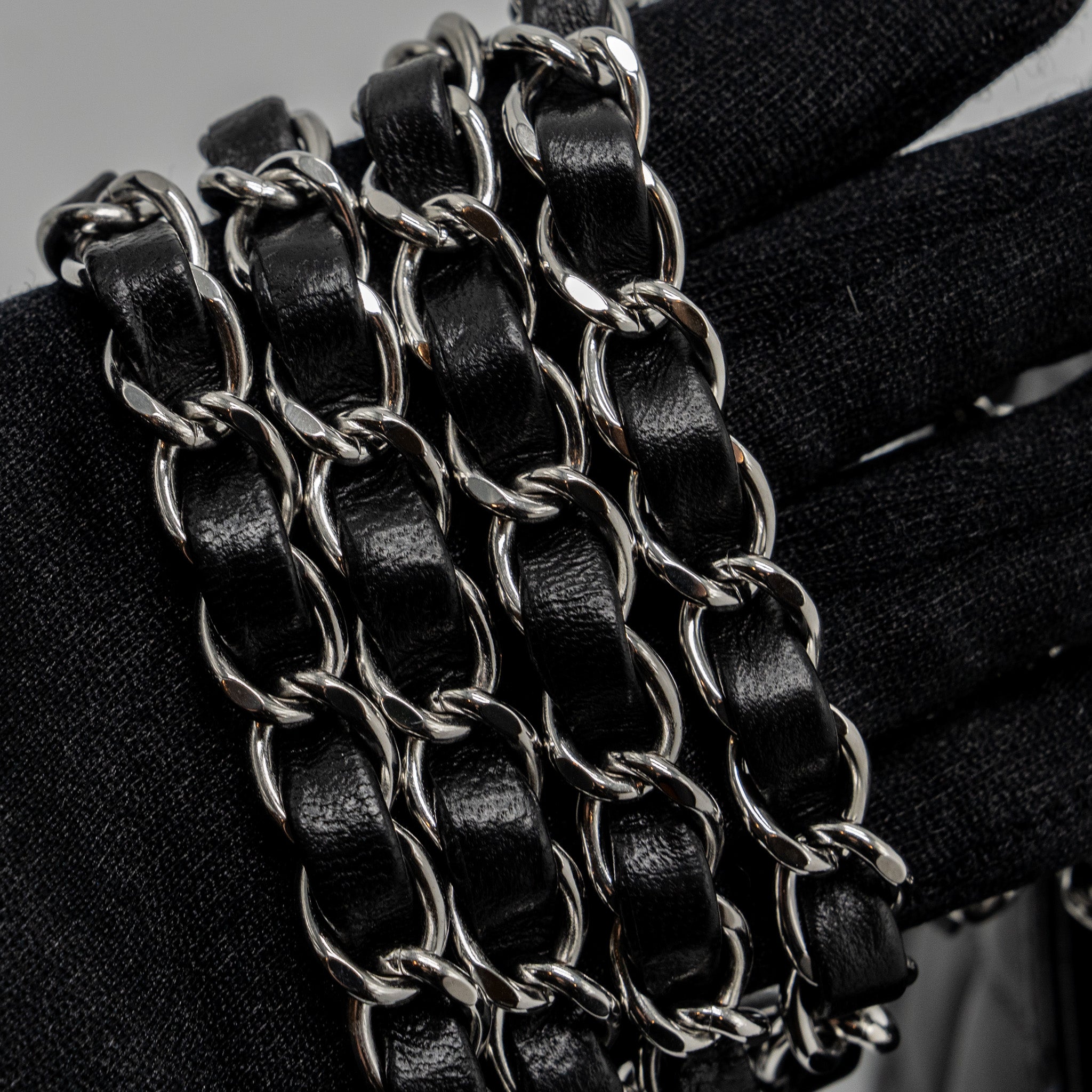 Chanel mini rectangular flap bag lambskin black  (microchip)