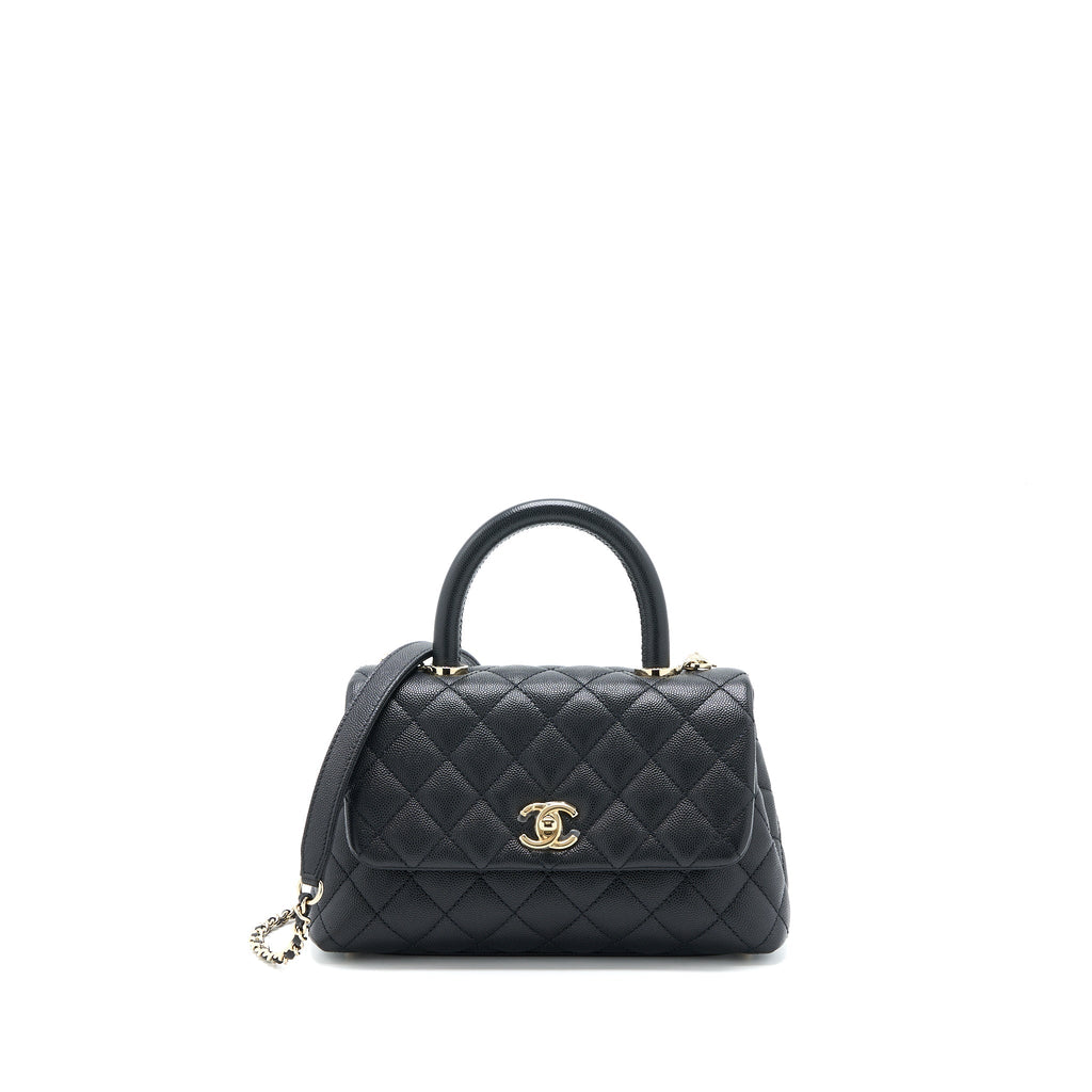 Chanel Small Coco Handle Caviar Black L