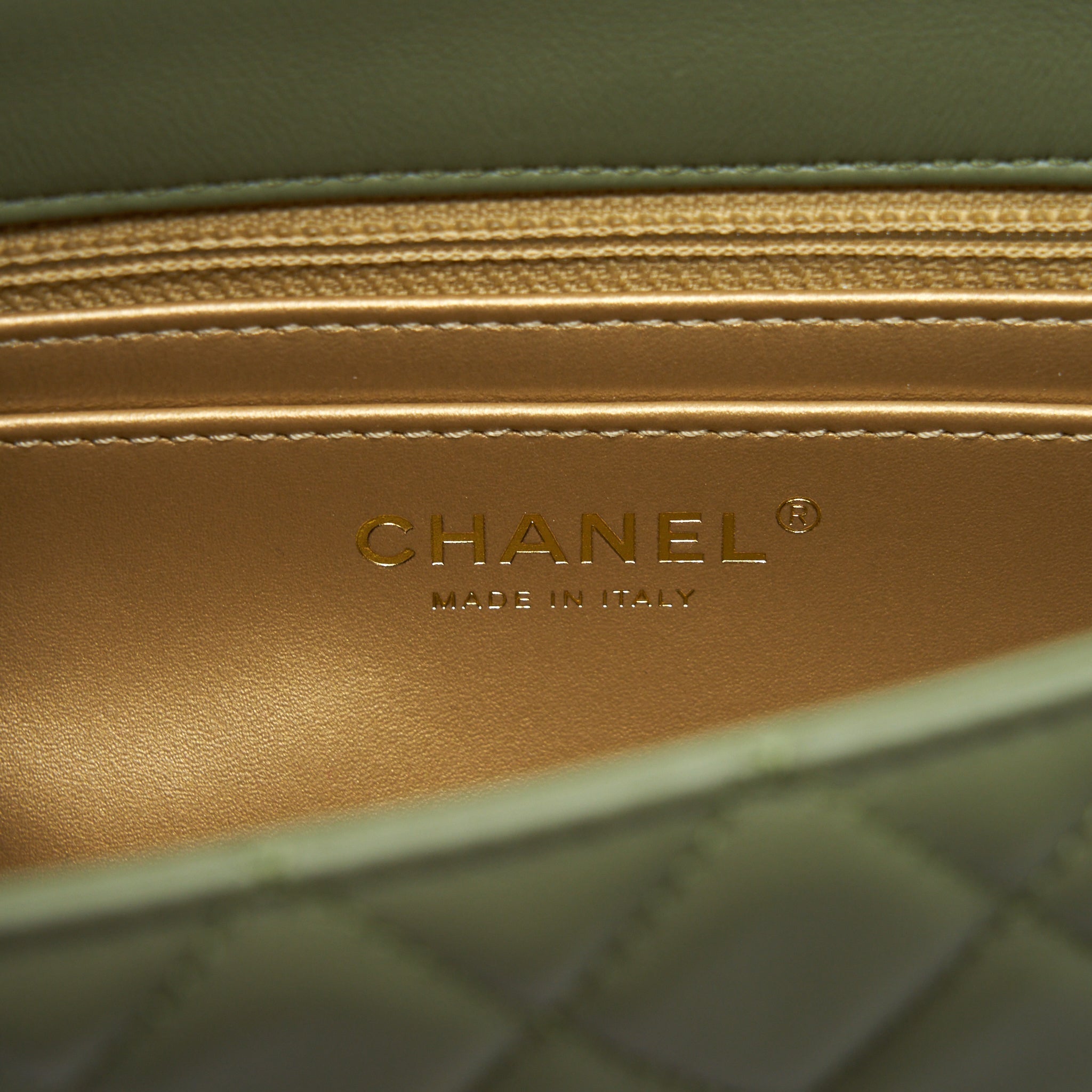 Chanel Pear Crush Mini Rectangular Flap Bag 21B Lambskin Green
