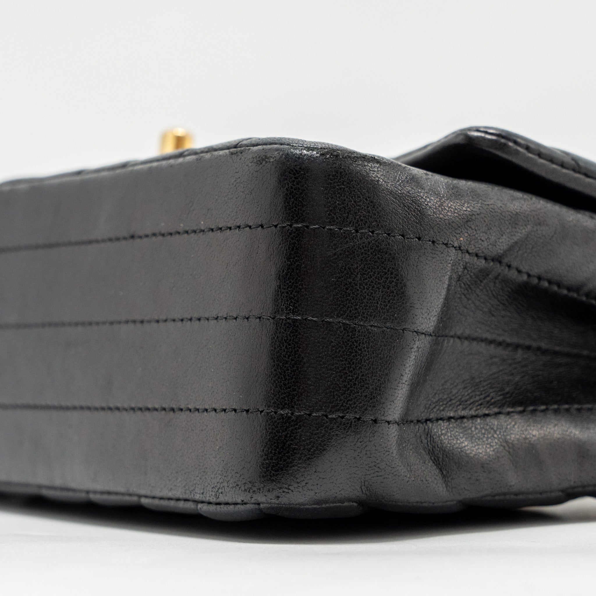 Chanel Mini Rectangular Flap Bag Chevron Lambskin Black
