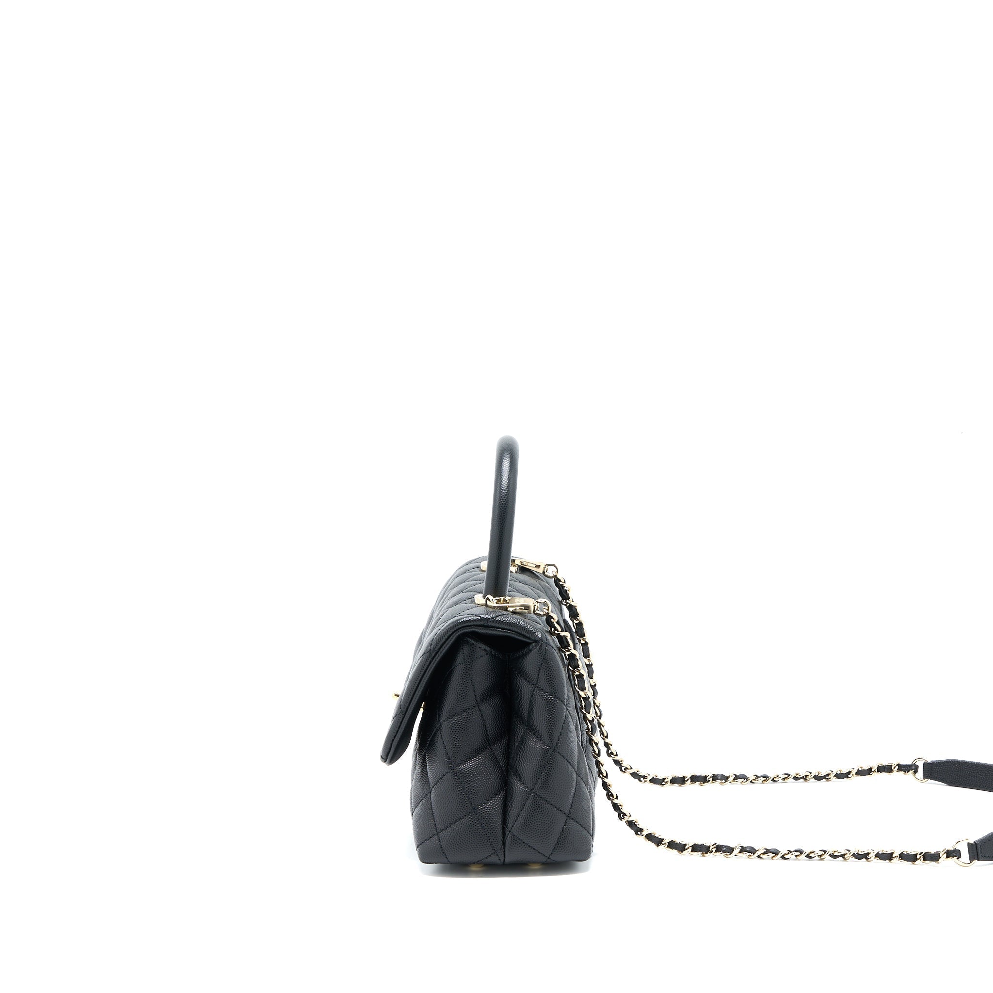 Chanel Small Coco Handle Caviar Black L