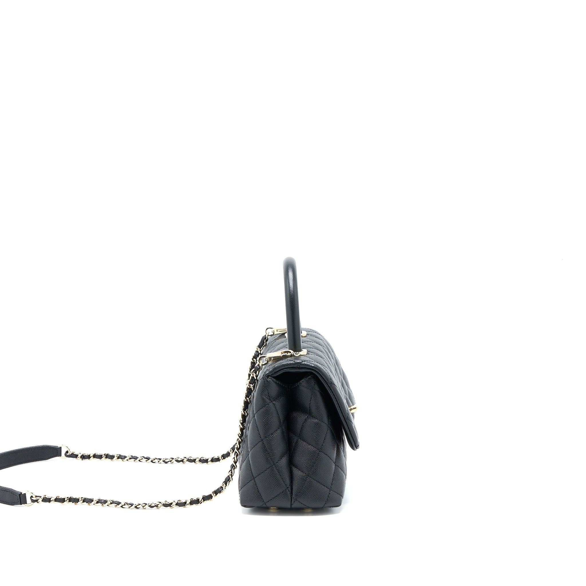 Chanel Small Coco Handle Caviar Black L