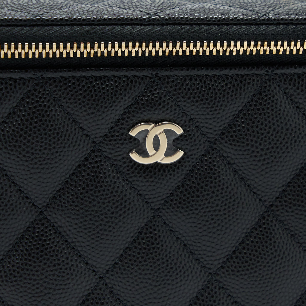 Chanel Long Vanity with Chain Caviar Black L (Microchip)