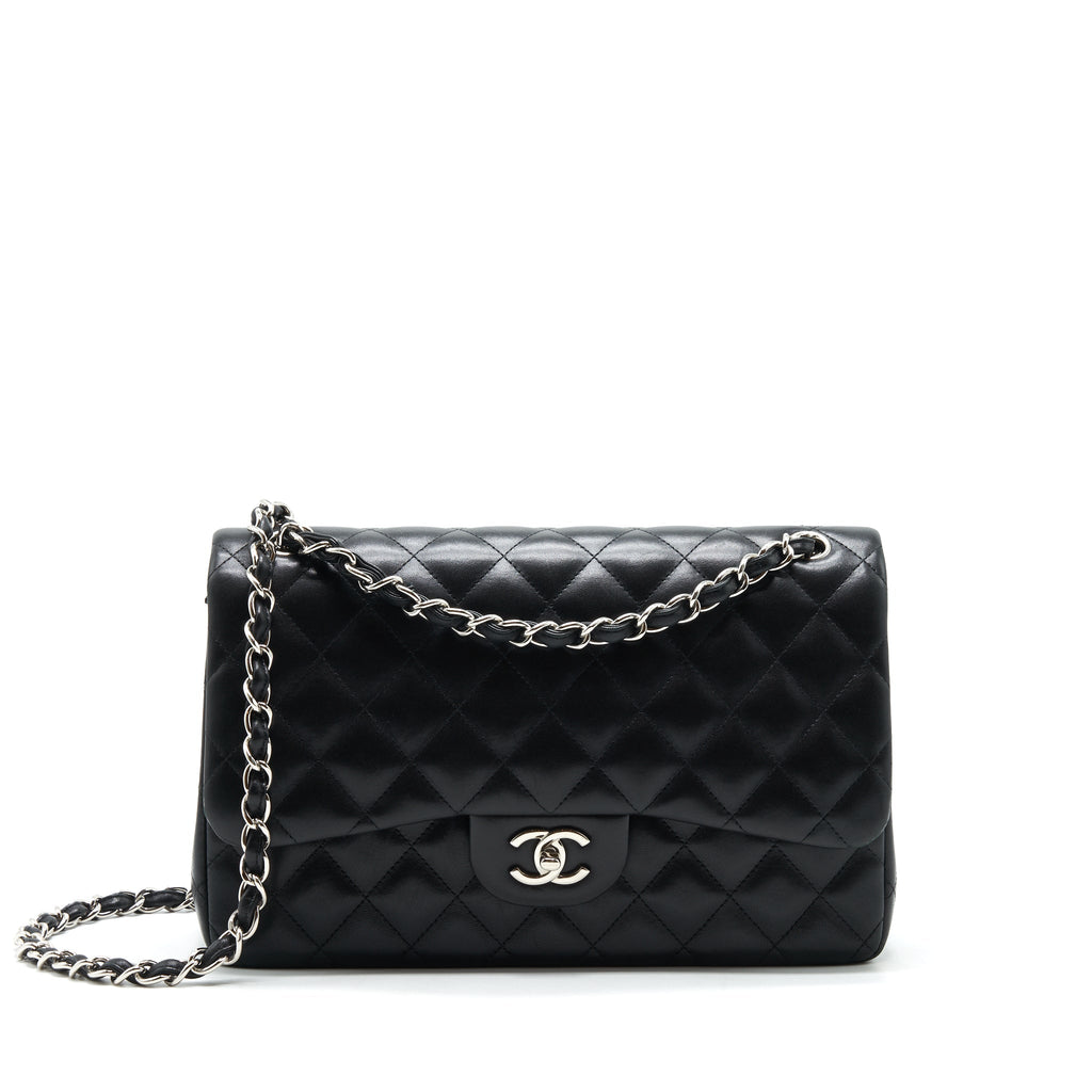 Chanel Classic jumbo Double flap Bag Lambskin Black