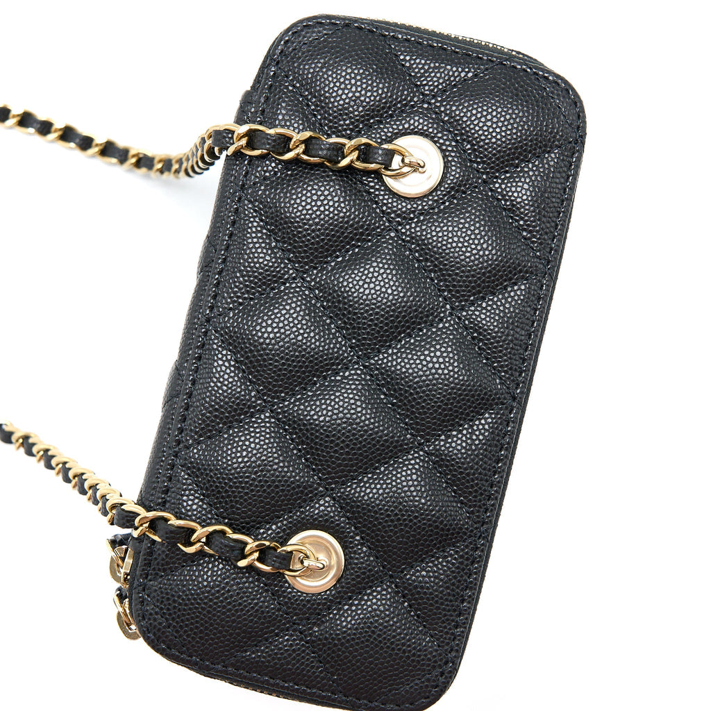 Chanel Long Vanity with Chain Caviar Black L (Microchip)