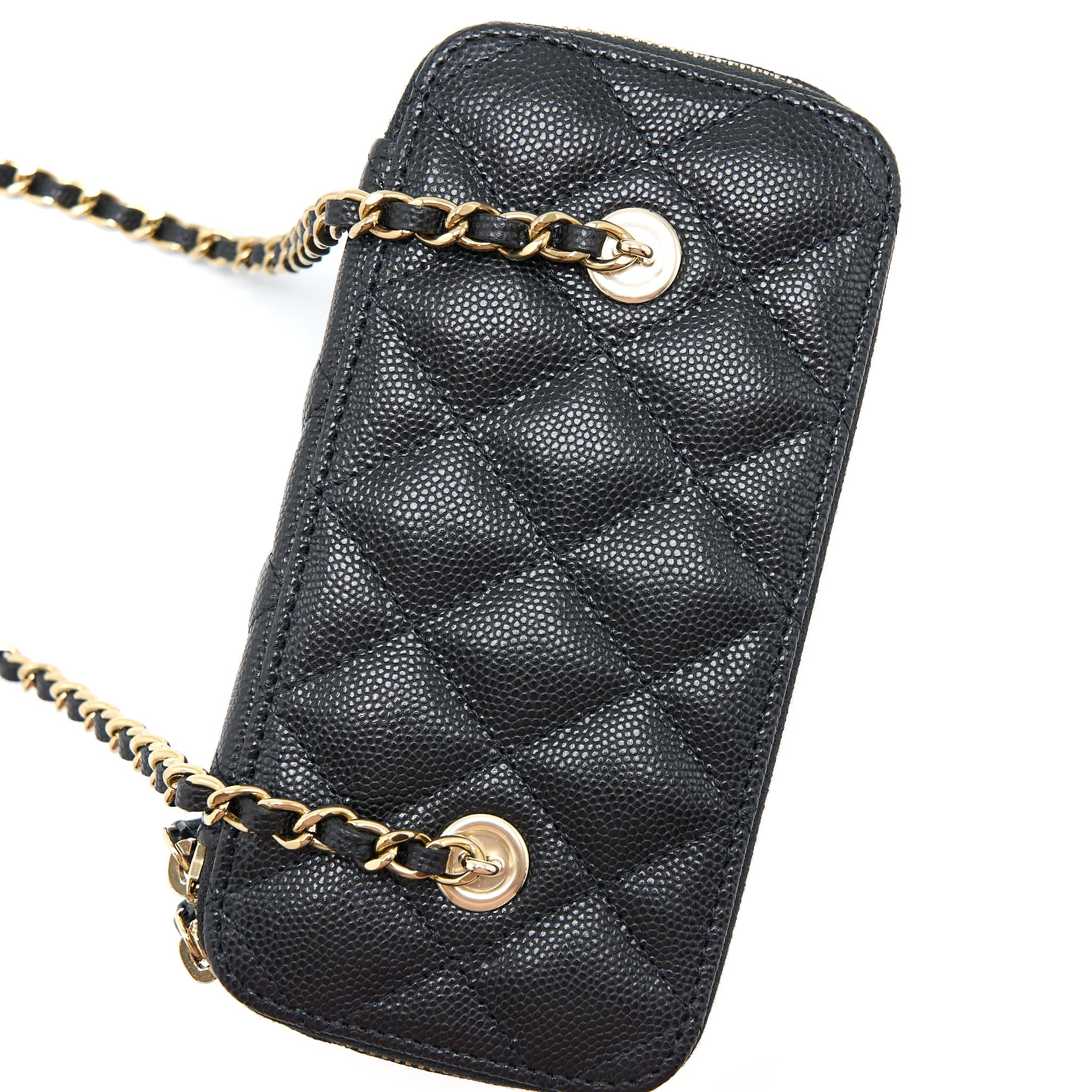 Chanel Long Vanity with Chain Caviar Black L (Microchip)