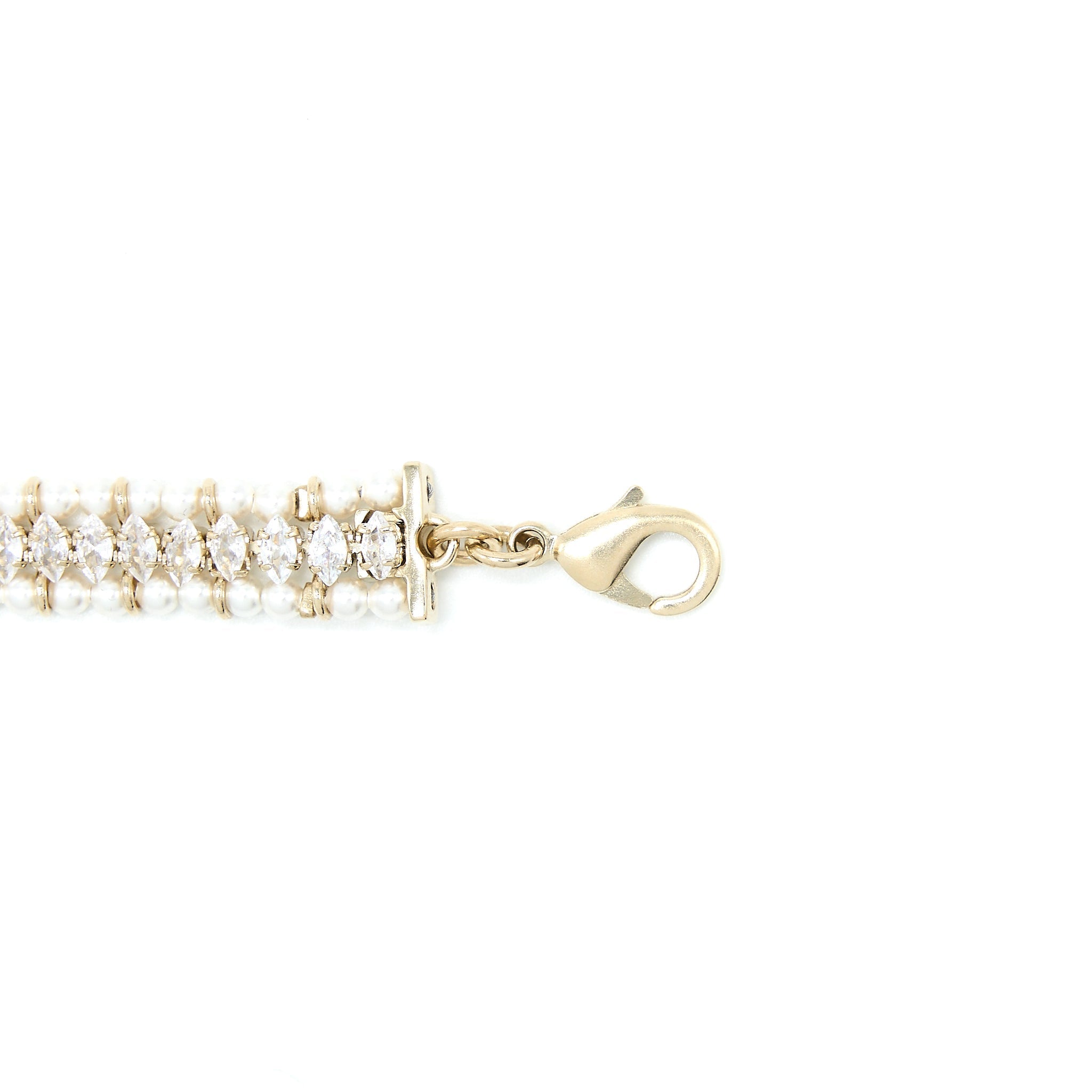 Chanel CC Logo Chocker Crystal/Pearl L