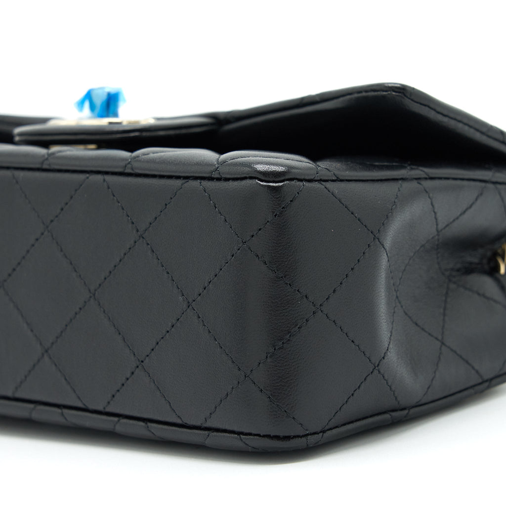 Chanel Mini Rectangular Flap Bag Lambskin Black L