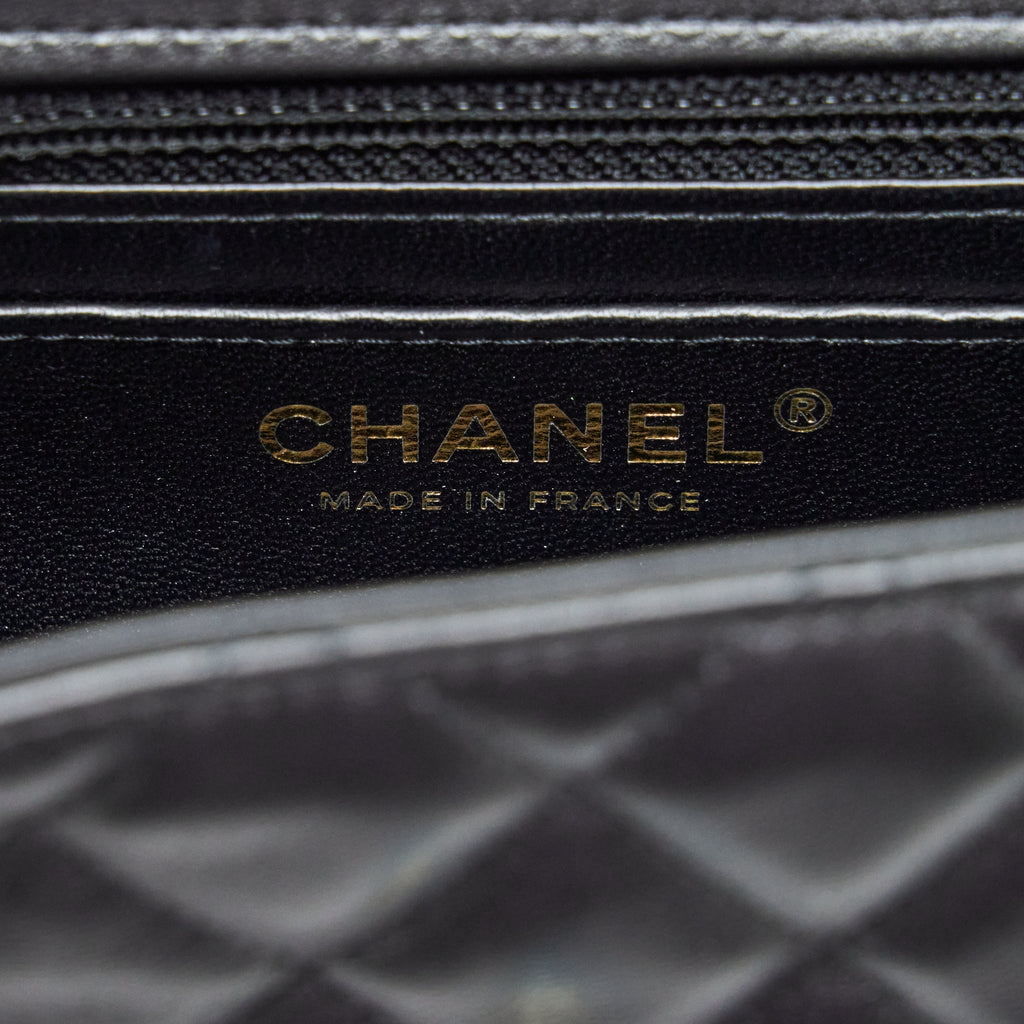 Chanel Mini Rectangular Flap Bag Lambskin Black L