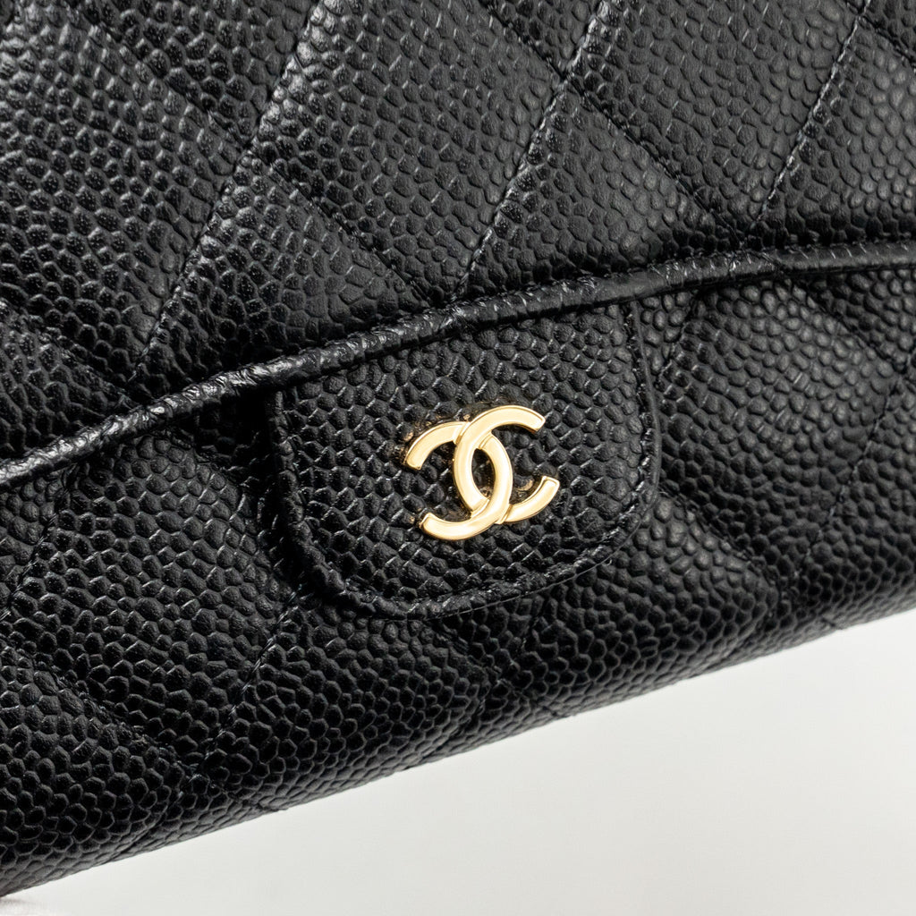 Chanel Classic CC Flap Long Wallet Caviar Black