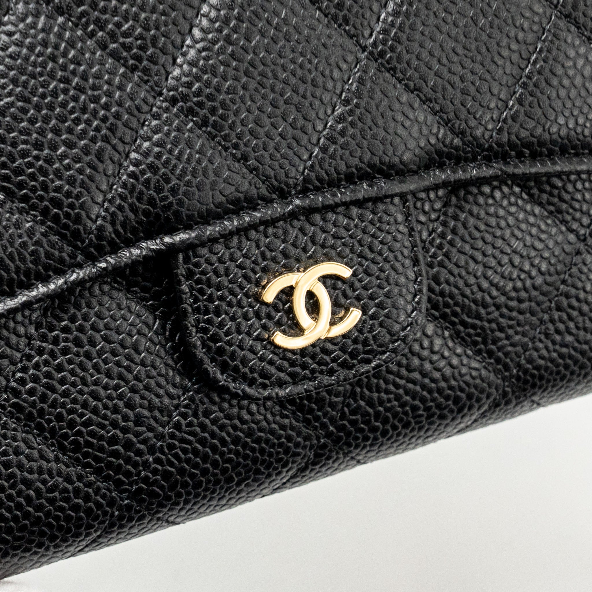 Chanel Classic CC Flap Long Wallet Caviar Black