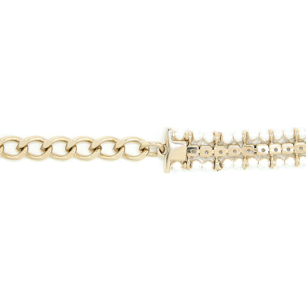 Chanel CC Logo Chocker Crystal/Pearl L