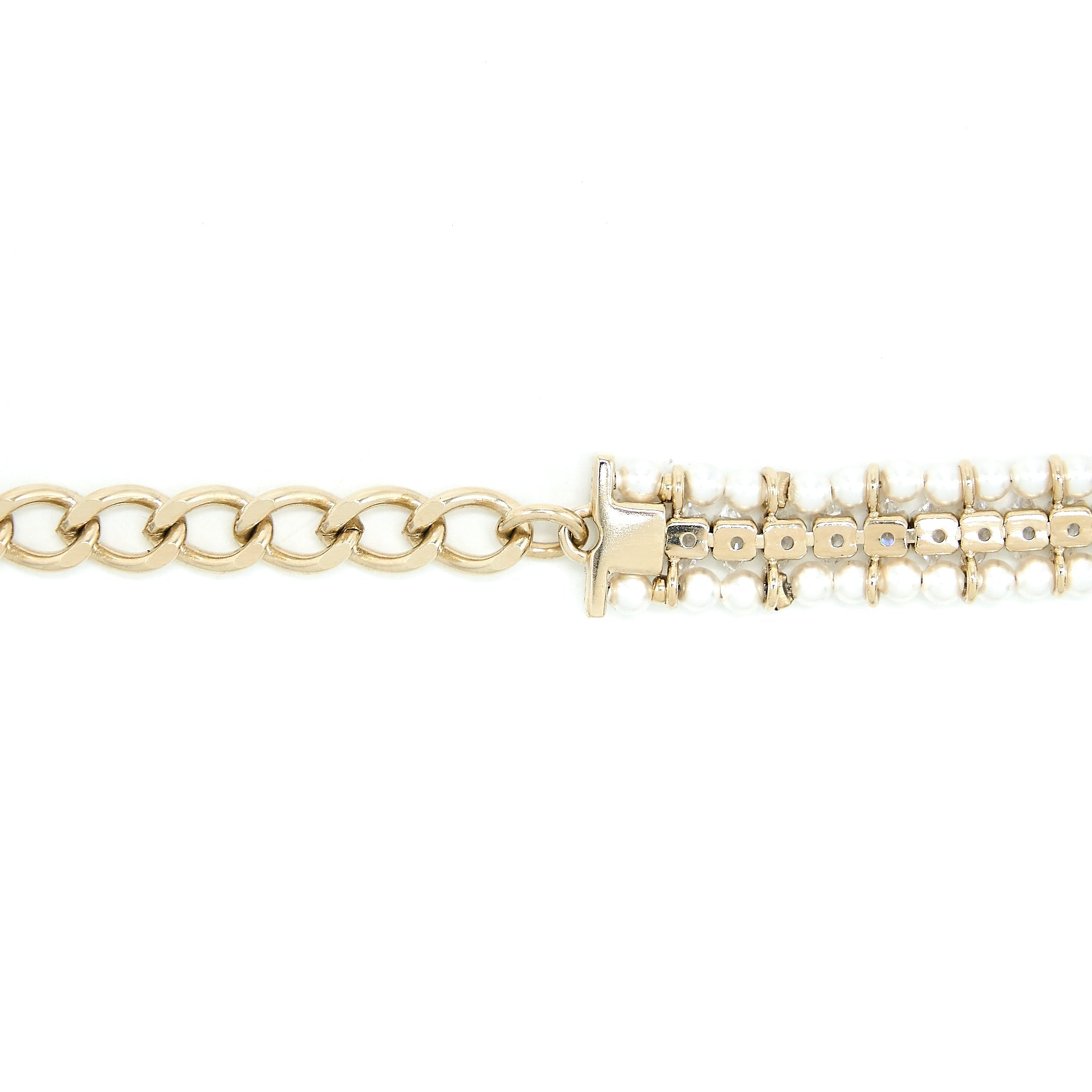 Chanel CC Logo Chocker Crystal/Pearl L