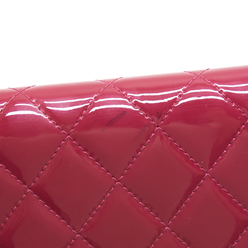 Chanel Long Zip Wallet Patent Fuchsia