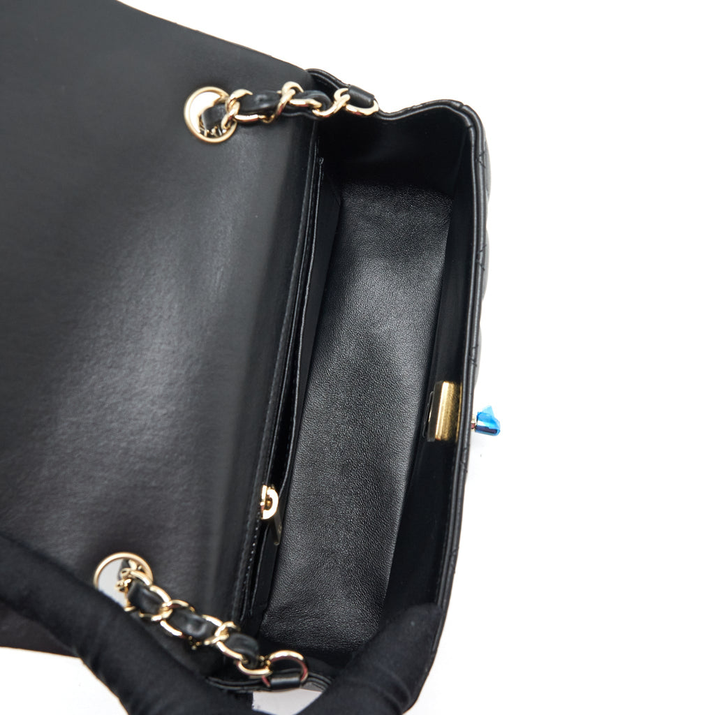 Chanel Mini Rectangular Flap Bag Lambskin Black L