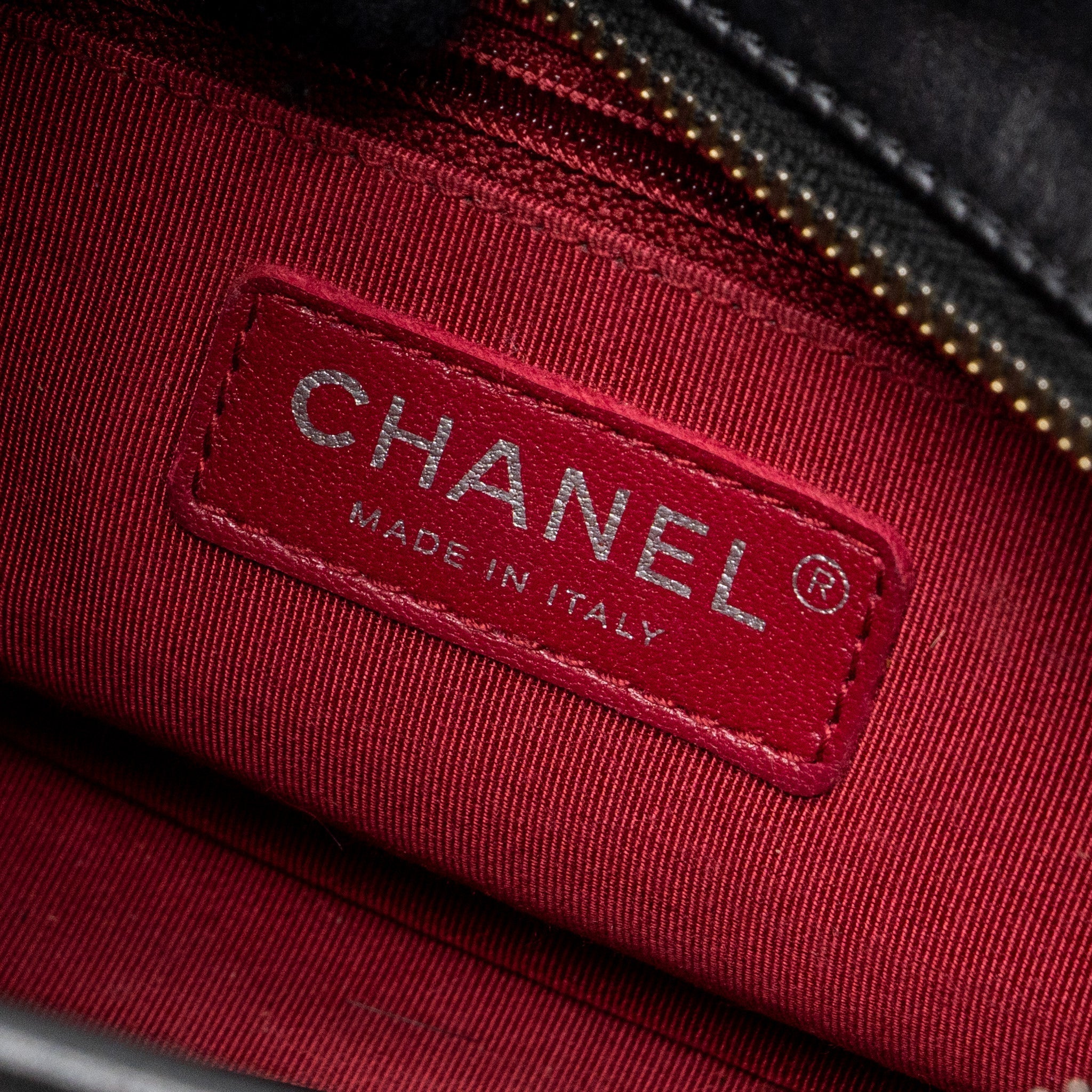 Chanel Small Gabrielle Hobo Bag Chevron Aged Calfskin Black Multicolour Hardware