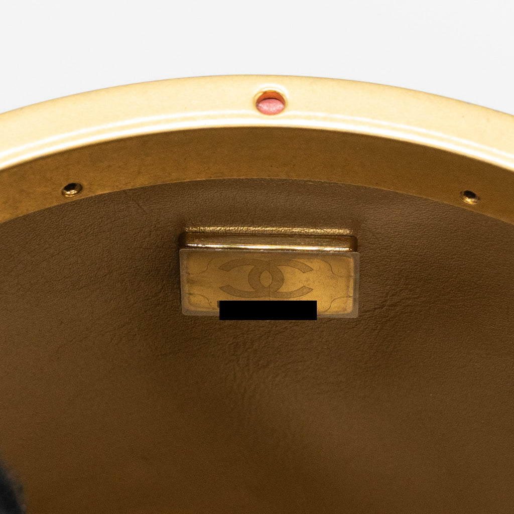 Chanel Round Vanity Case With Chain Lambskin Pink (Microchip)