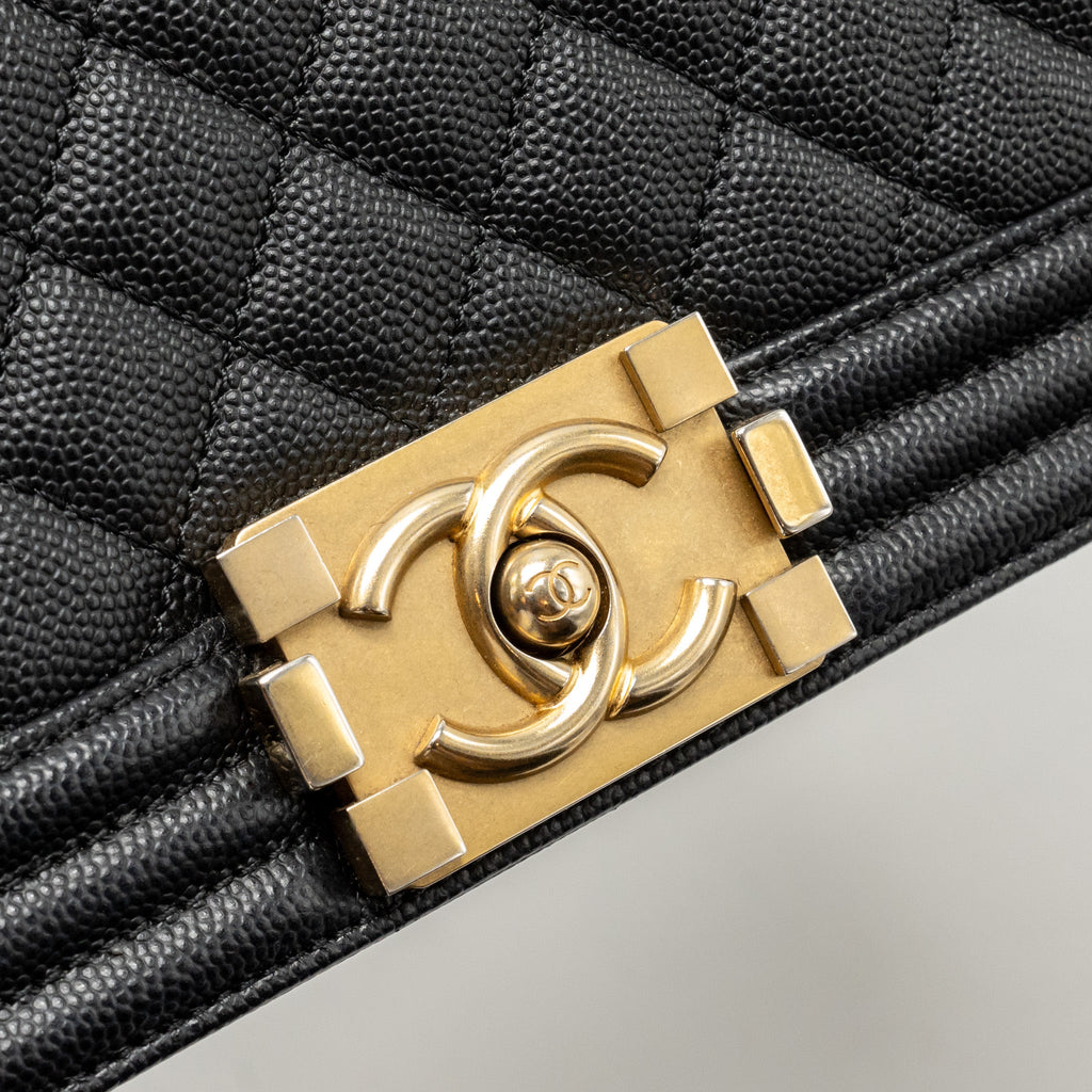 CHANEL Medium Boy Bag Caviar Black