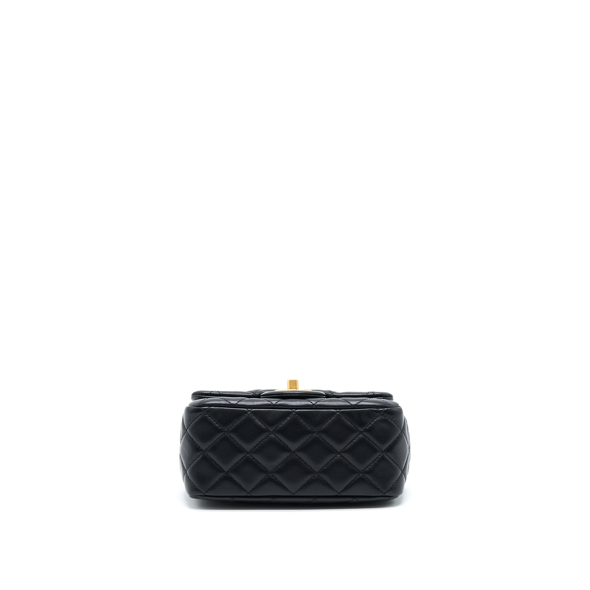 Chanel Pearl Crush Mini Square Flap Bag Lambskin Black