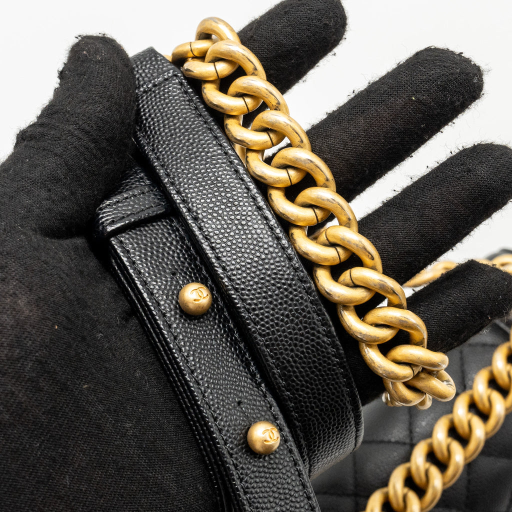 CHANEL Medium Boy Bag Caviar Black